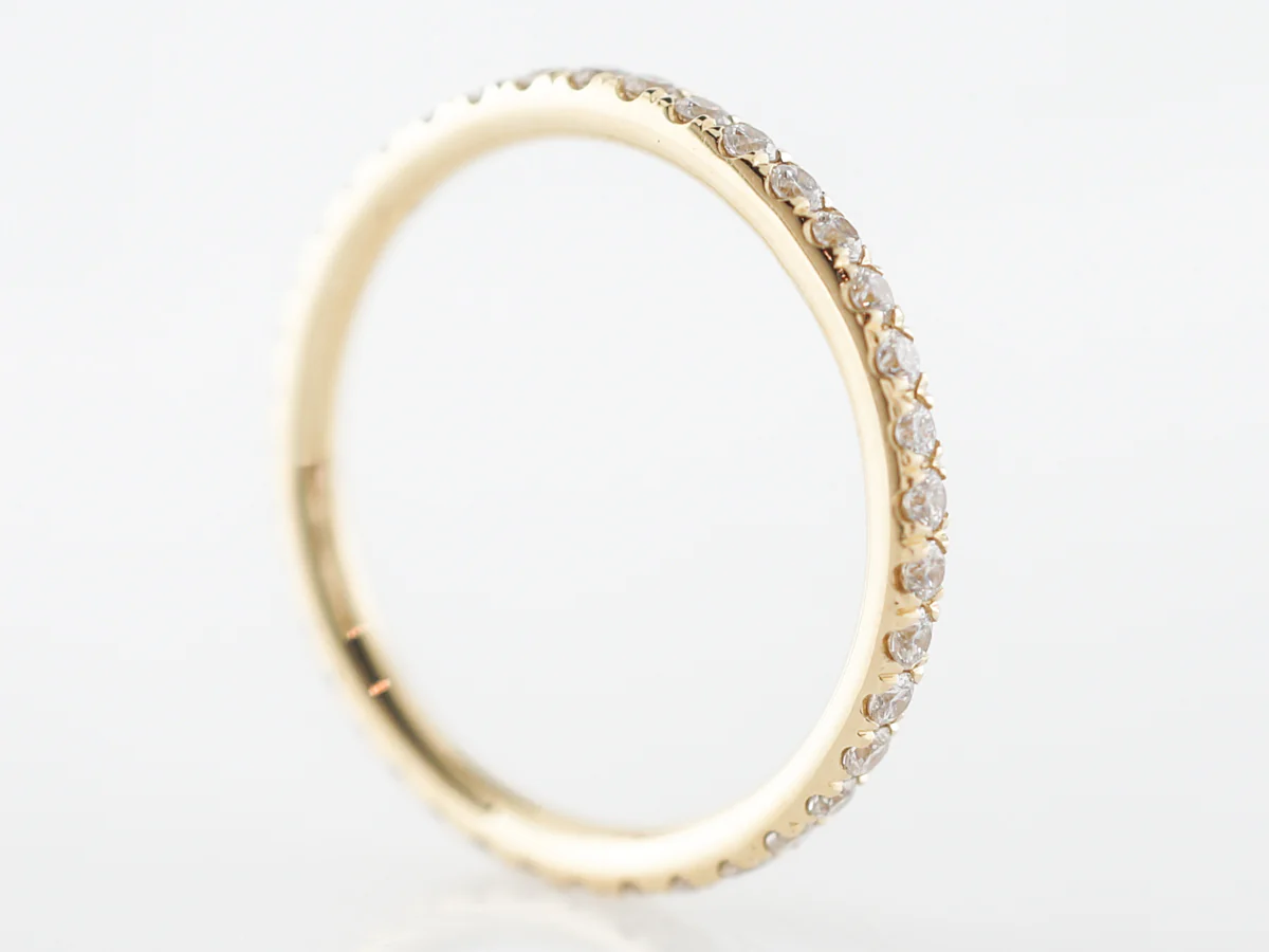 Thin Half Carat Diamond Eternity Wedding Band 18k - Image 3