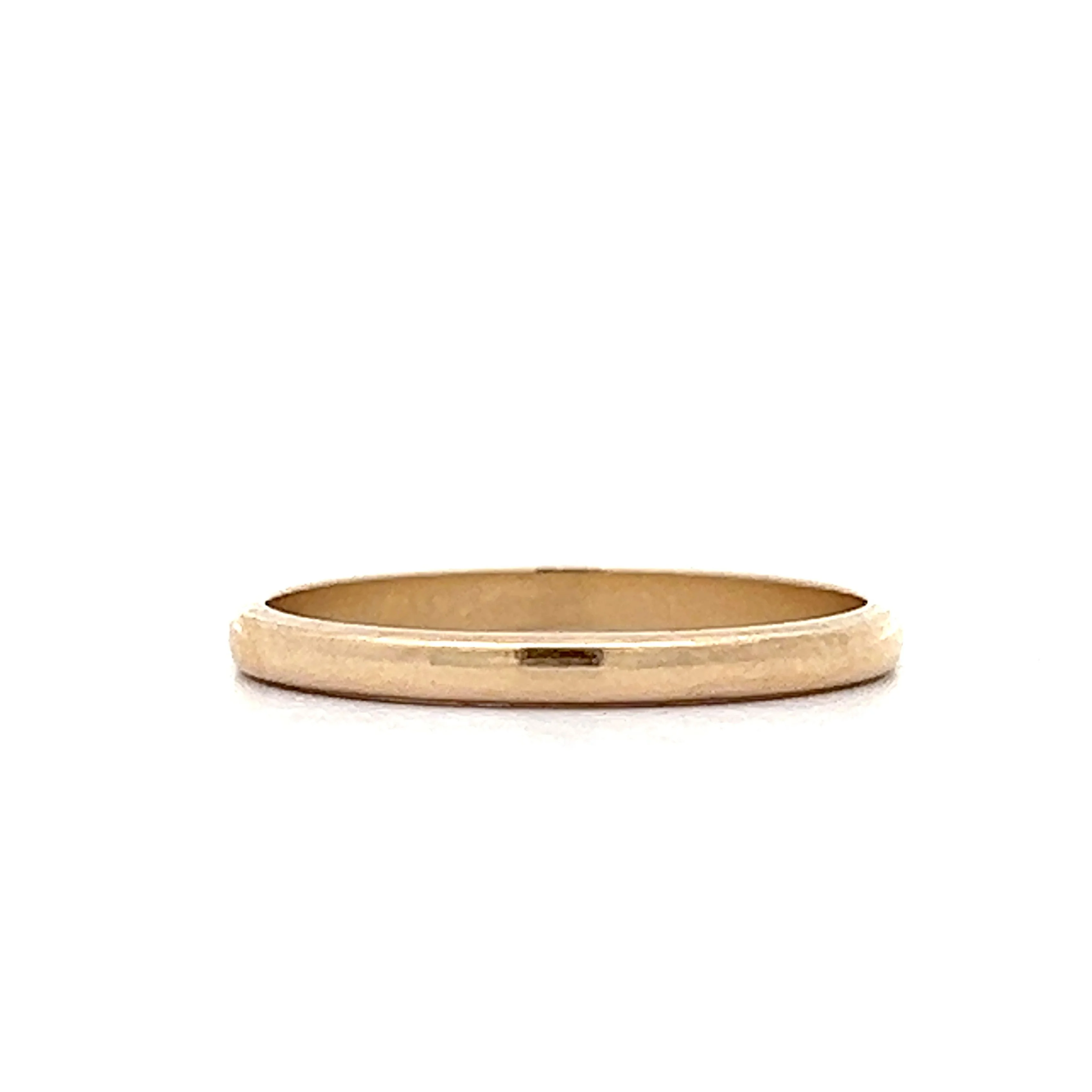 Thin Half Round Wedding Band in 14k Yellow Gold - Image 3