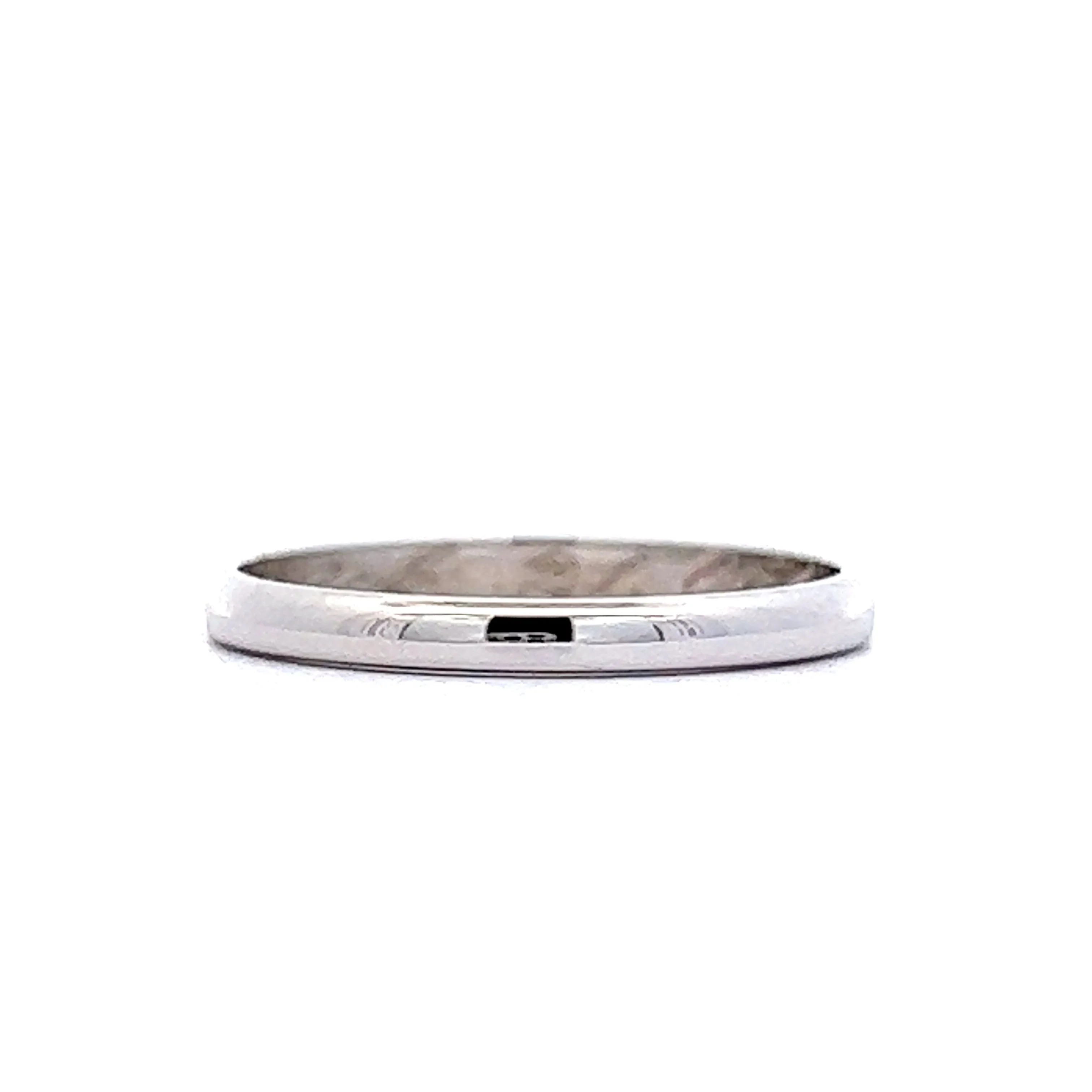 Thin Mid-Century Wedding Band in 14k White Gold - Image 2