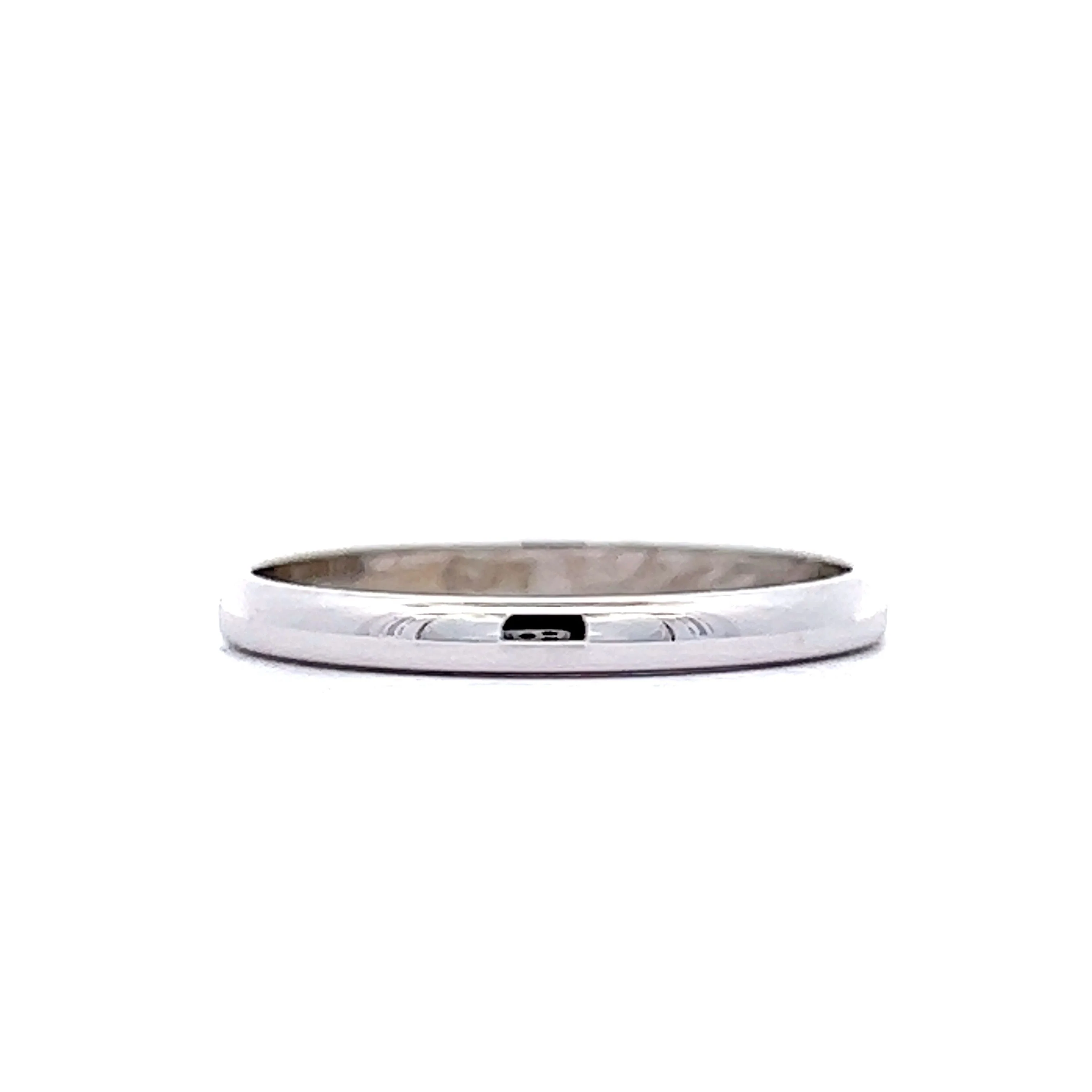 Thin Mid-Century Wedding Band in 14k White Gold - Image 3