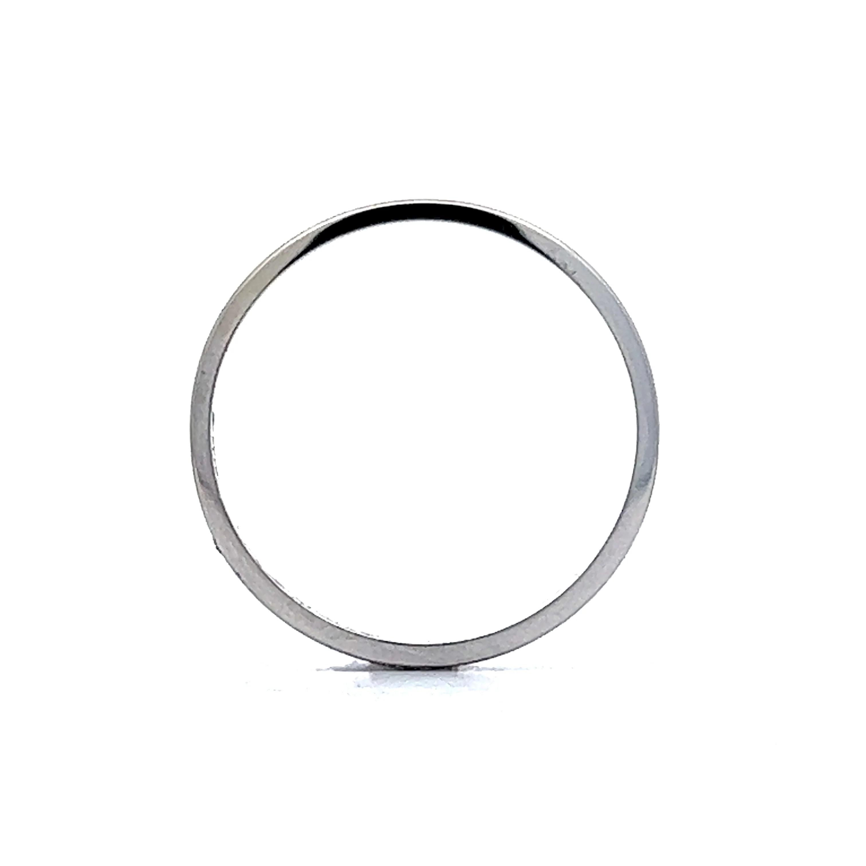 Thin Mid-Century Wedding Band in 14k White Gold - Image 4