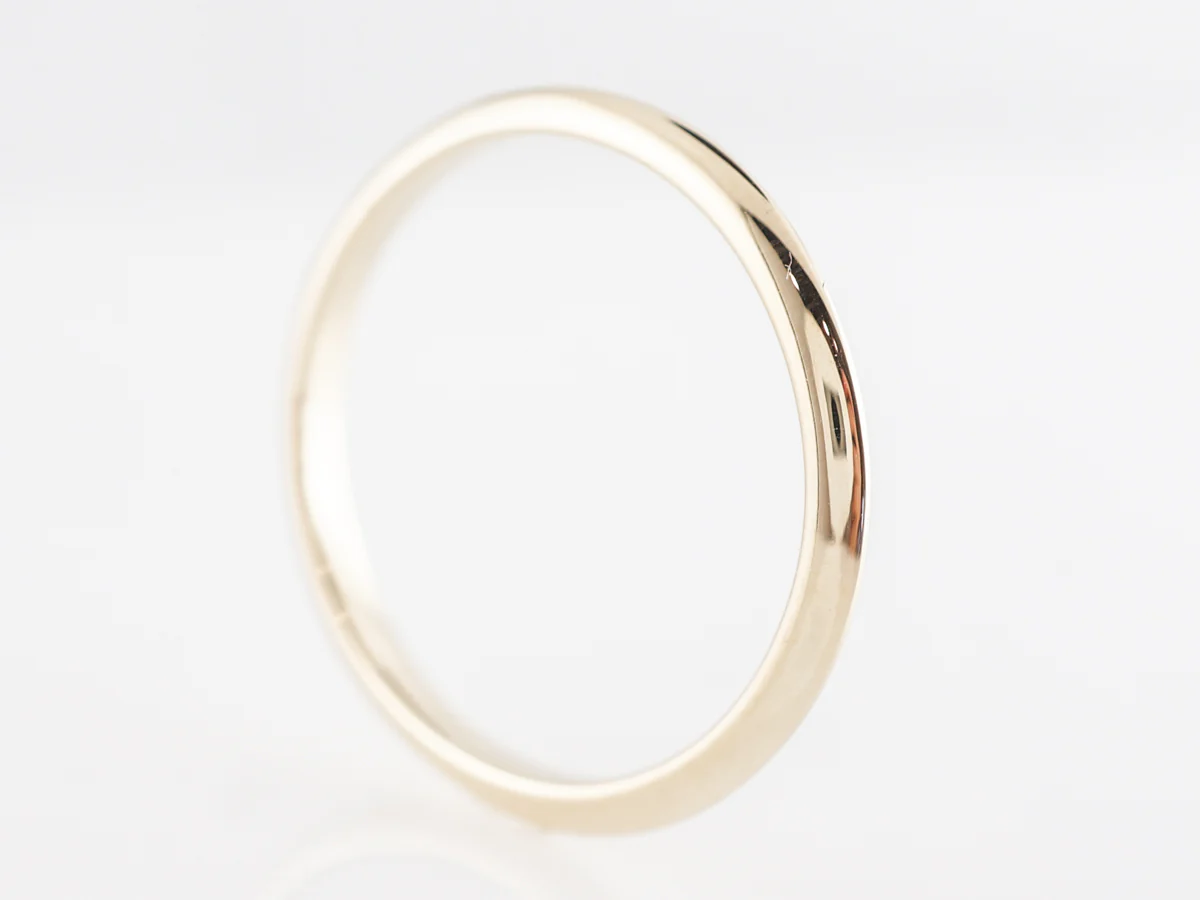 Thin Plain Wedding Band in 14k Yellow Gold - Image 3