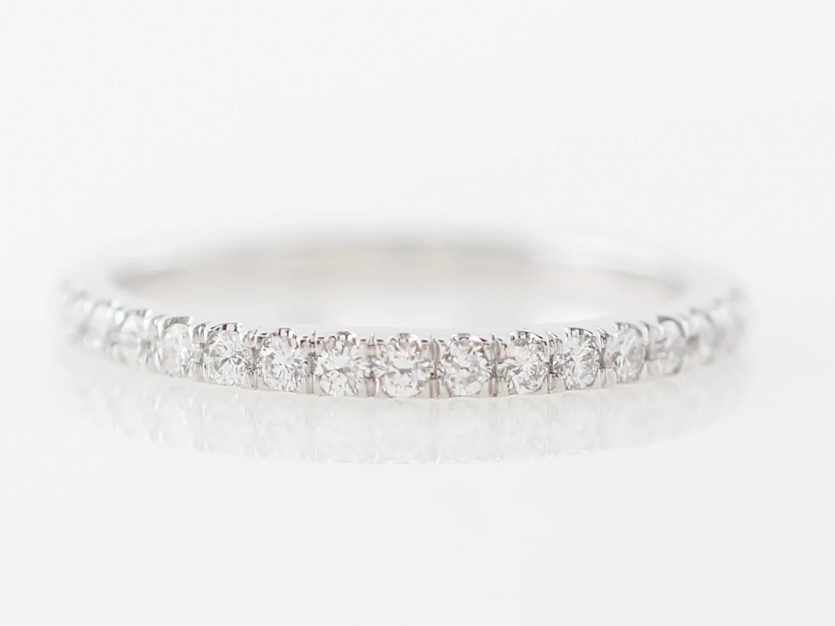 Thin Prong Set Diamond Wedding Band in Platinum