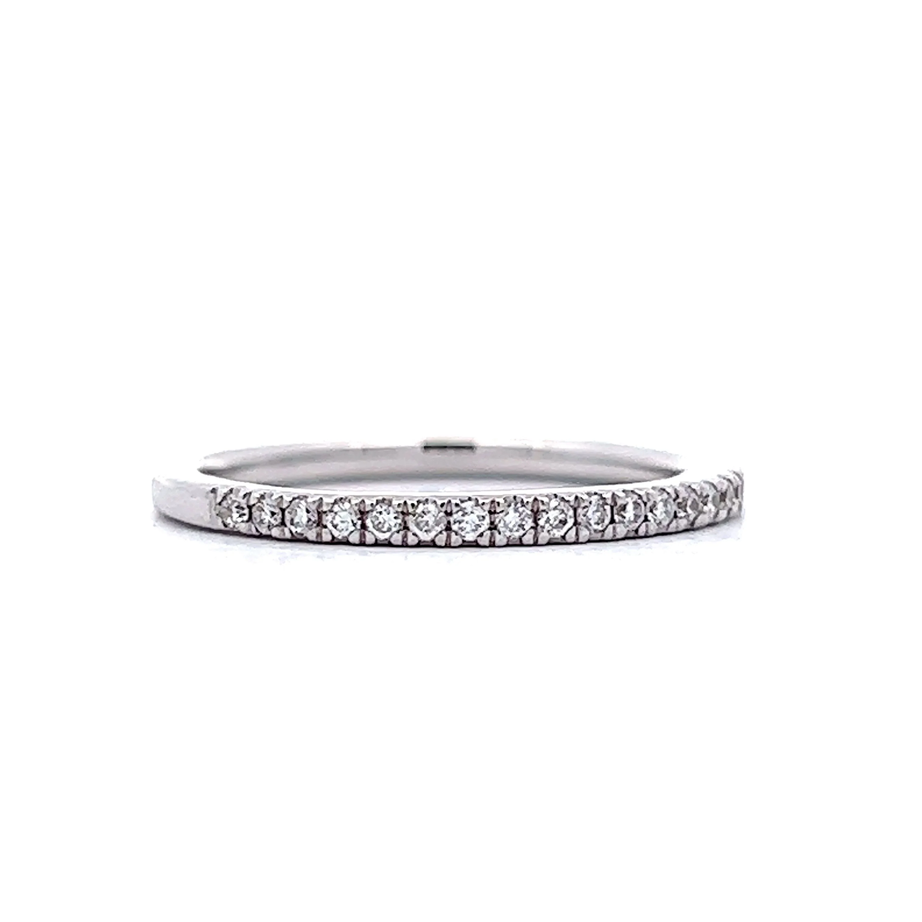 Thin Round Brilliant Diamond Wedding Band in 14k - Image 3