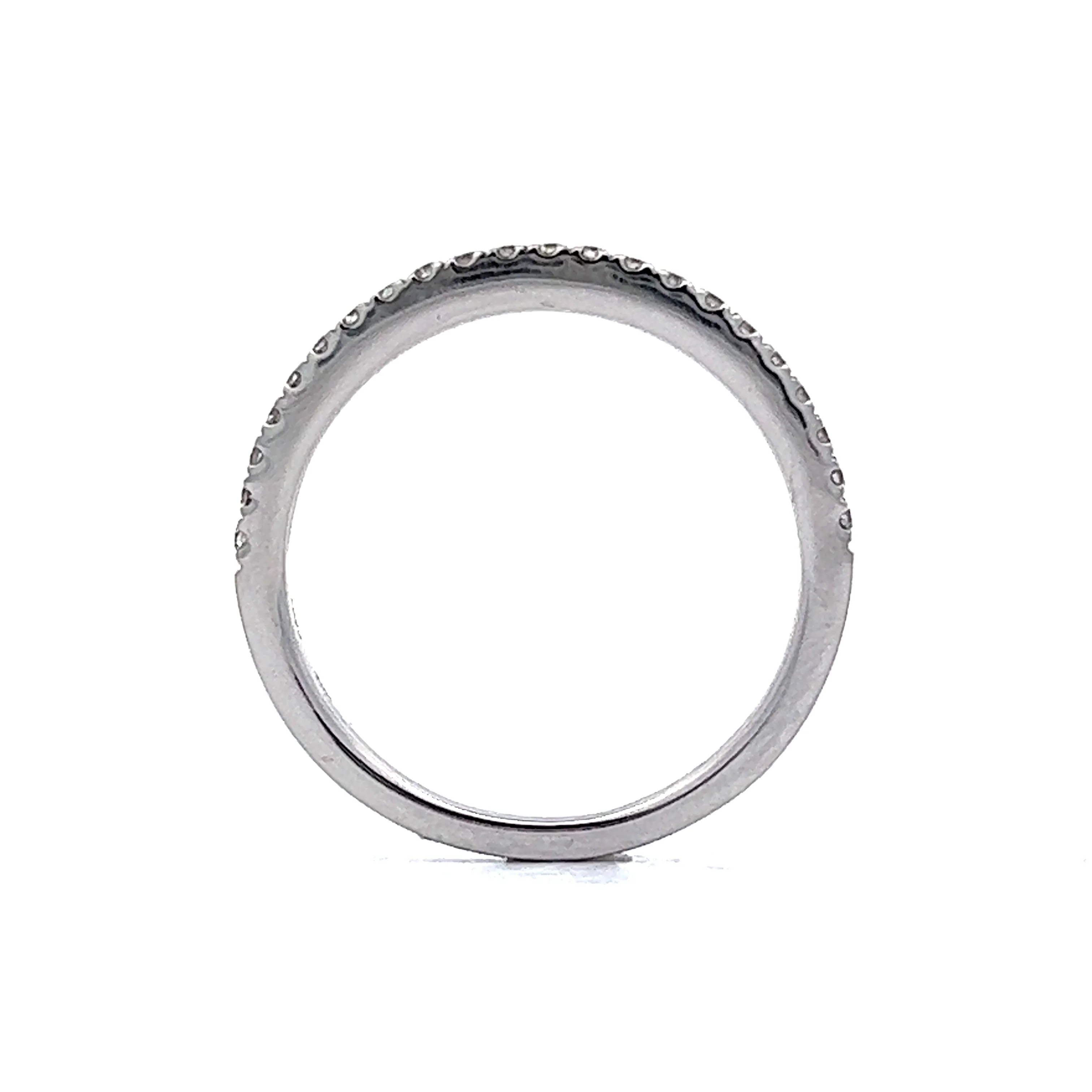 Thin Round Brilliant Diamond Wedding Band in 14k - Image 4