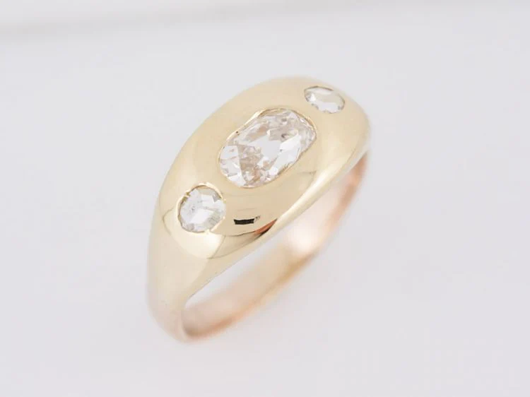 Three Stone Antique Engagement Ring Cushion Cut Diamonds - Image 4