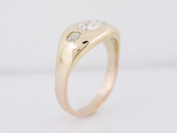 Three Stone Antique Engagement Ring Cushion Cut Diamonds - Image 5