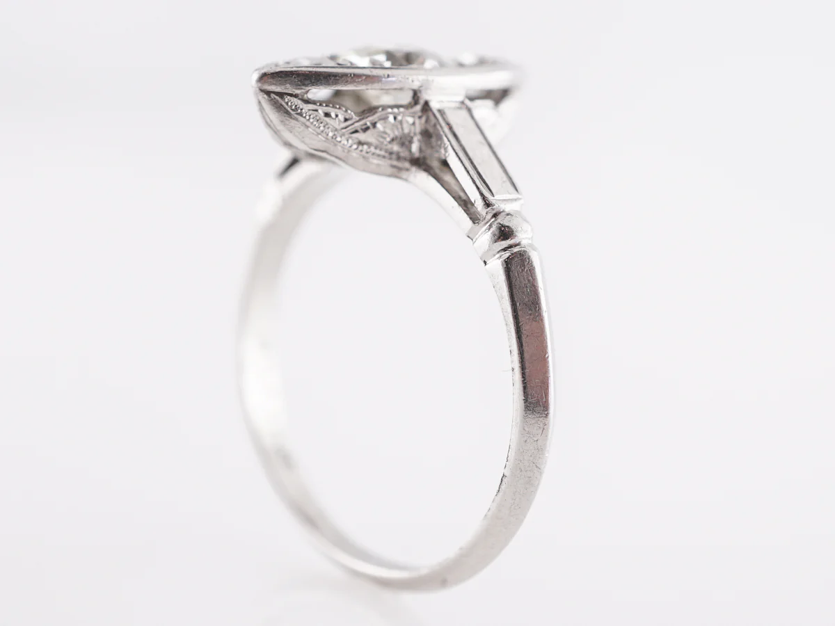 Three Stone Diamond Navette Ring in Platinum - Image 3