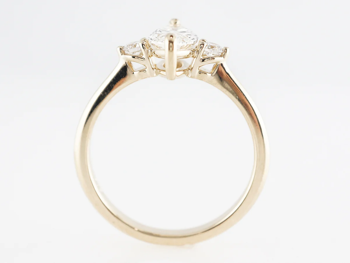 Three Stone Marquise Diamond Engagement Ring in 14K - Image 5