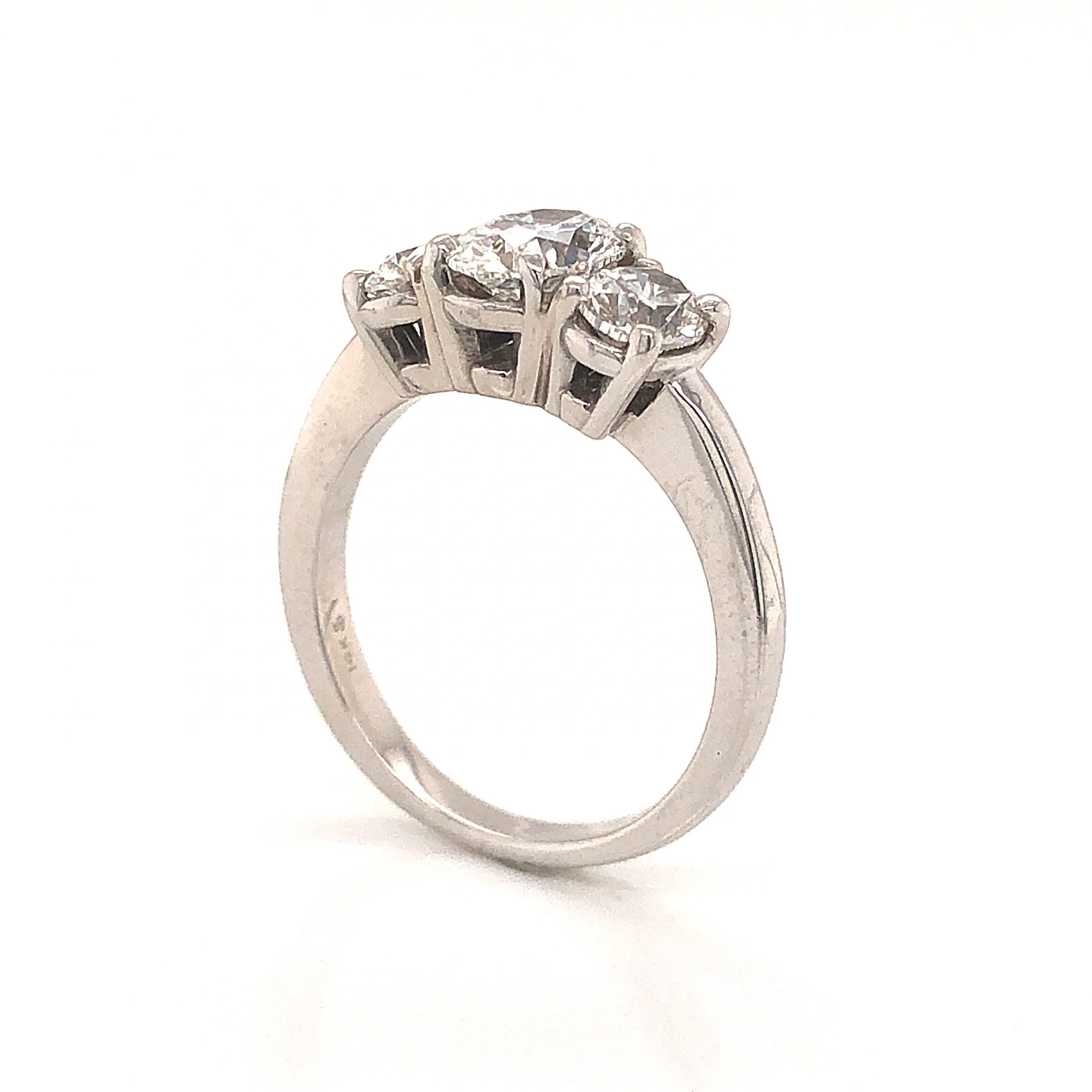 Three Stone Oval Cut Diamond Engagement Ring in 14k White Gold - Image 5