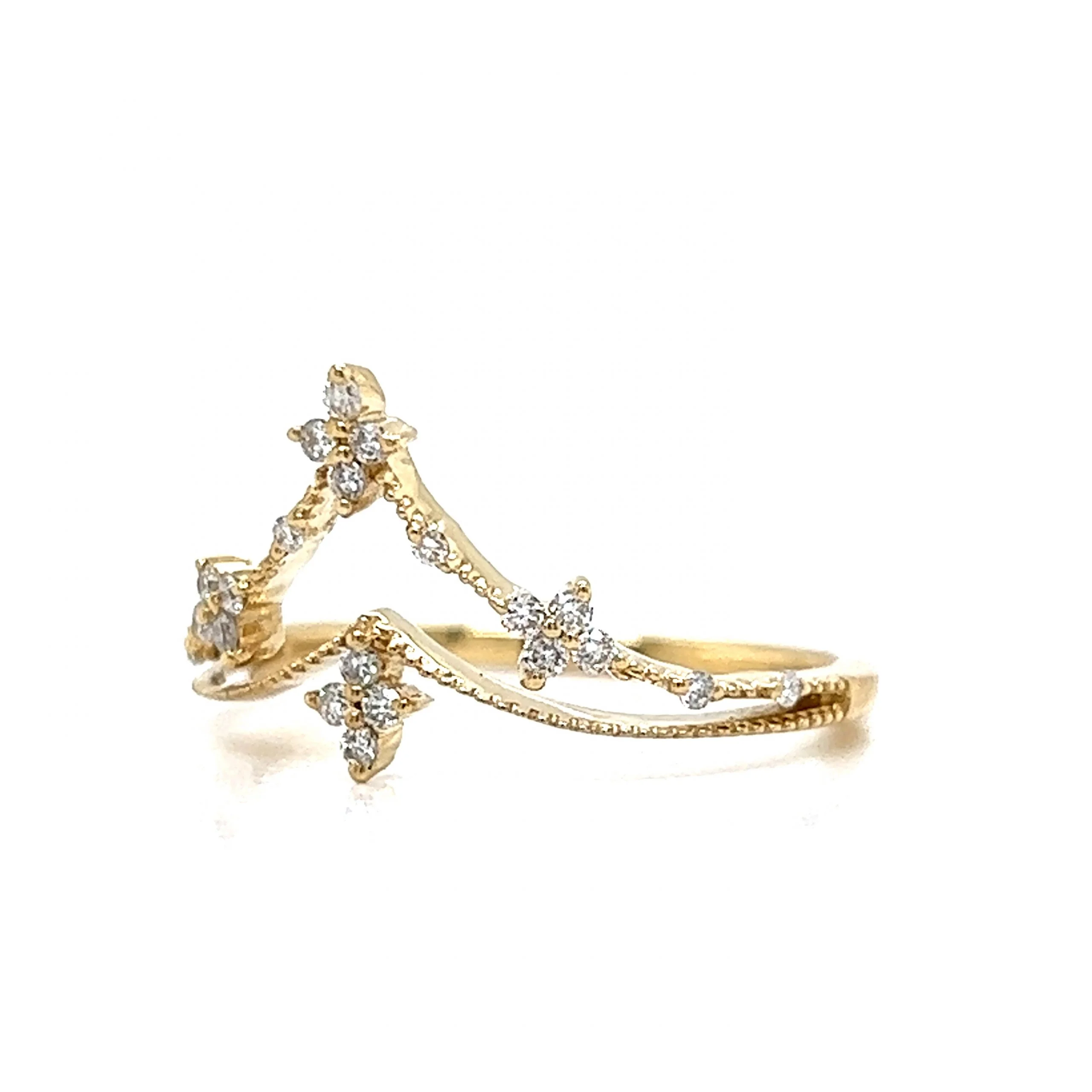 Tiara Diamond Stacking Ring in 14k Yellow Gold - Image 2
