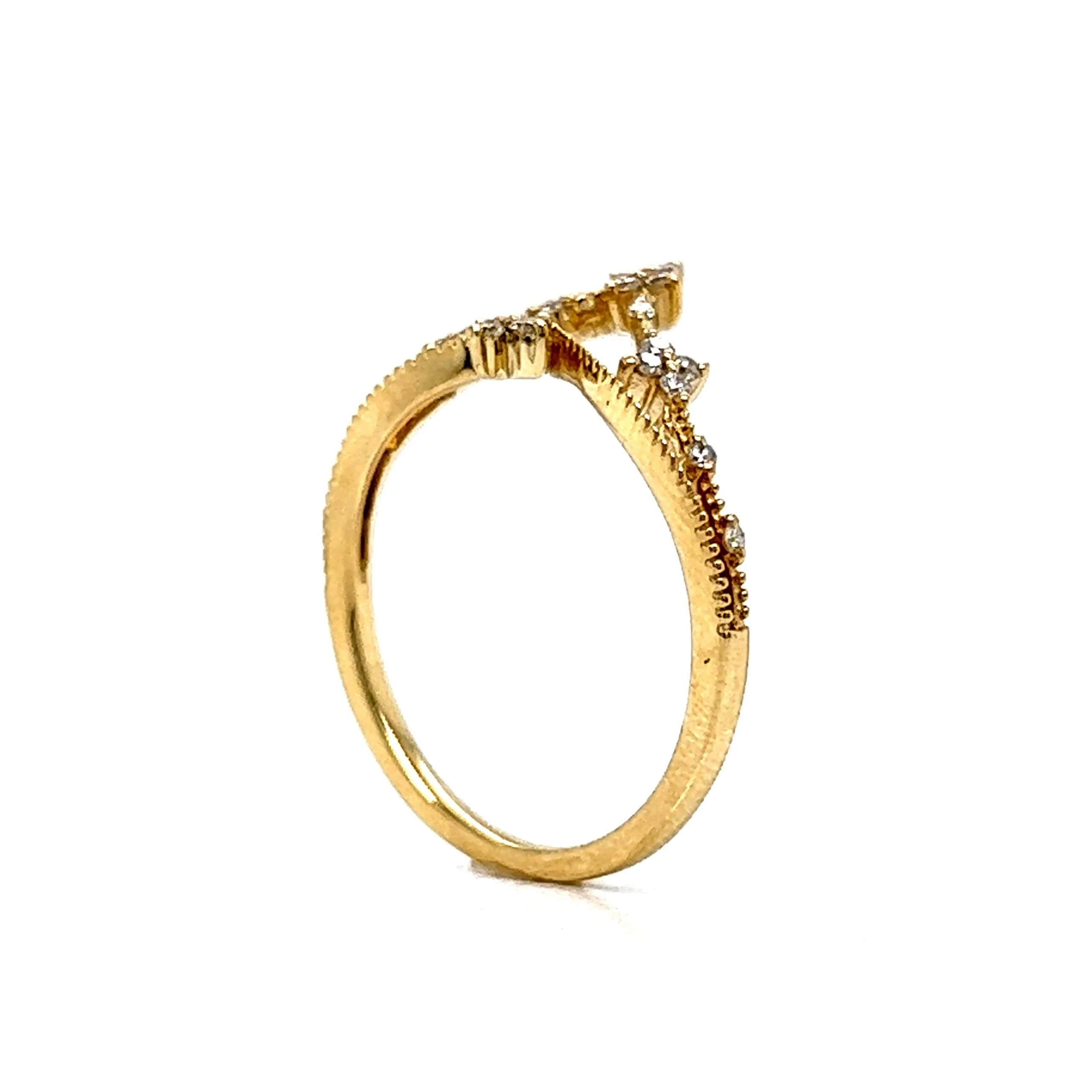 Tiara Diamond Stacking Ring in 14k Yellow Gold - Image 5