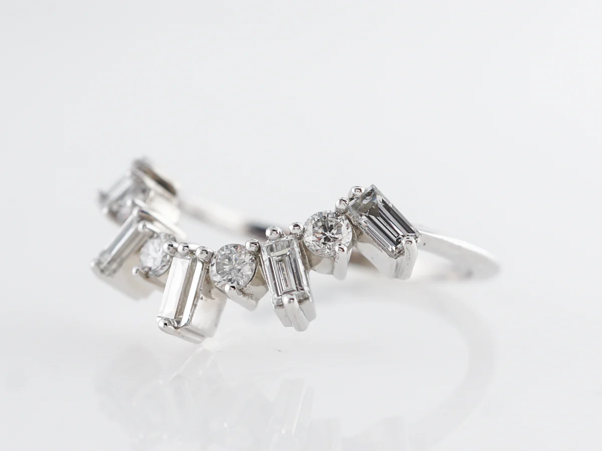 Tiara Style Diamond Wedding Band in 14k White Gold - Image 2