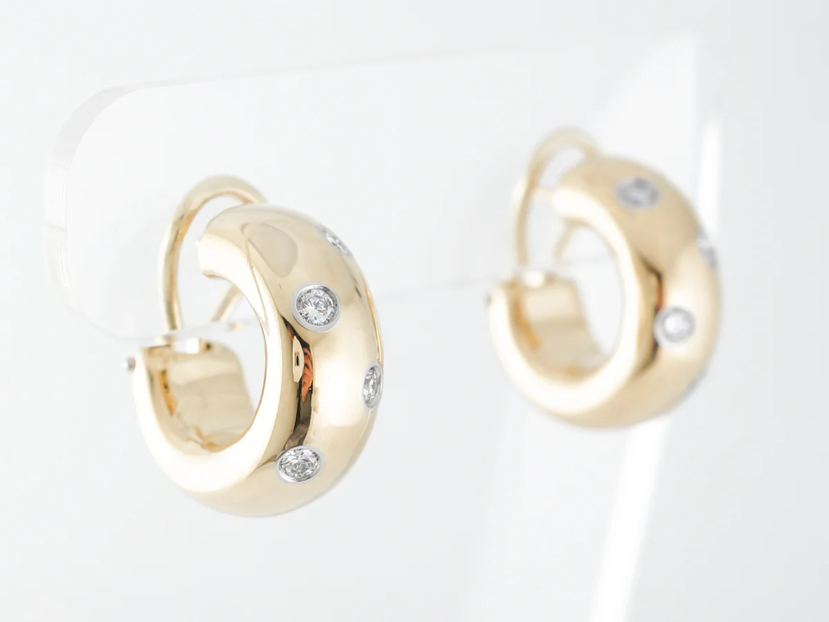 Tiffany & Co. Diamond Earrings in 18k Yellow Gold & Platinum - Image 2