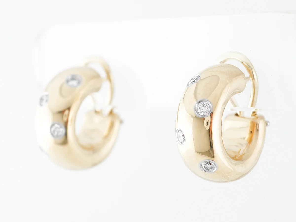 Tiffany & Co. Diamond Earrings in 18k Yellow Gold & Platinum - Image 3