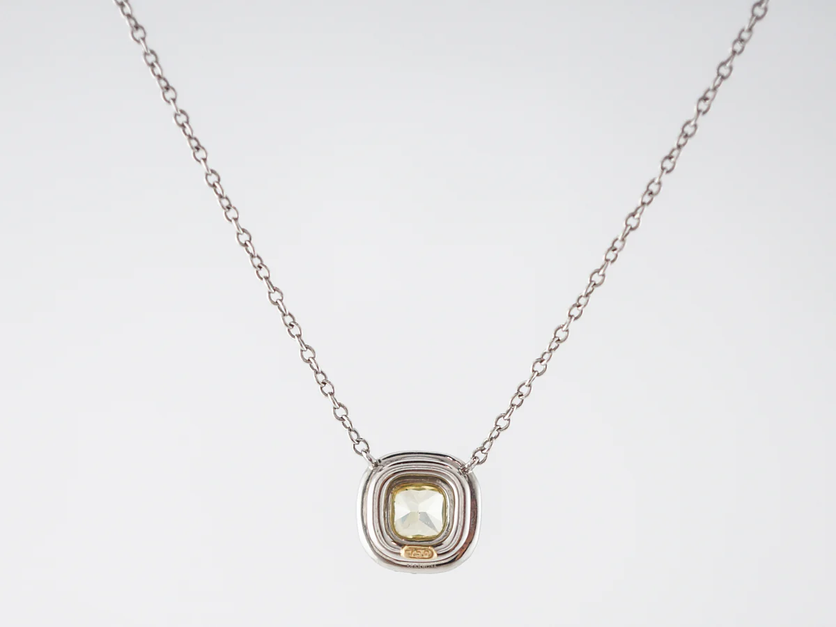 **RTV 1/9/19**Tiffany & Co. Necklace Modern .31 Princess Cut Yellow Diamond in 18k White Gold - Image 5