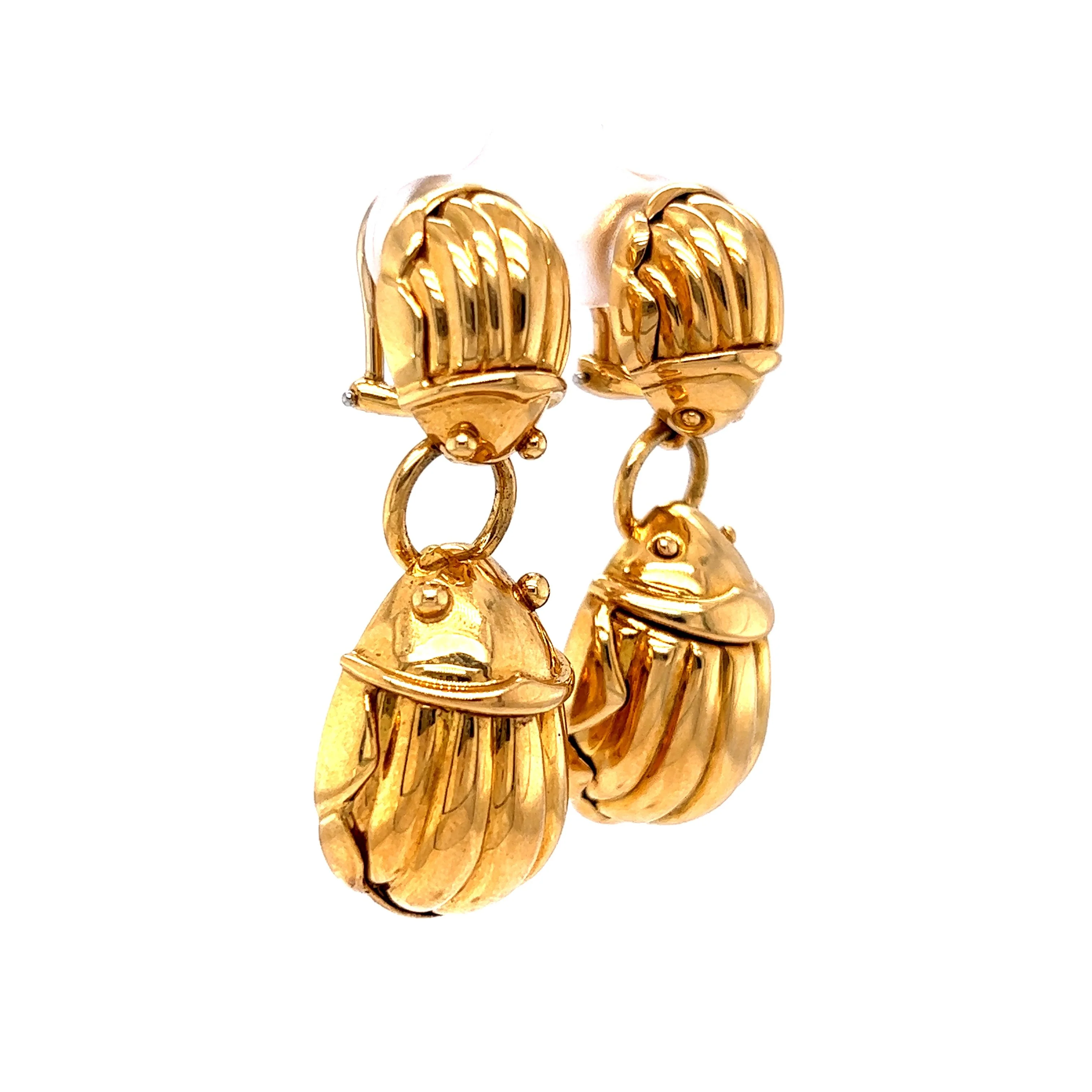 Tiffany & Co. Scarab Beetle Drop Earrings in 18k Yellow Gold - Image 3
