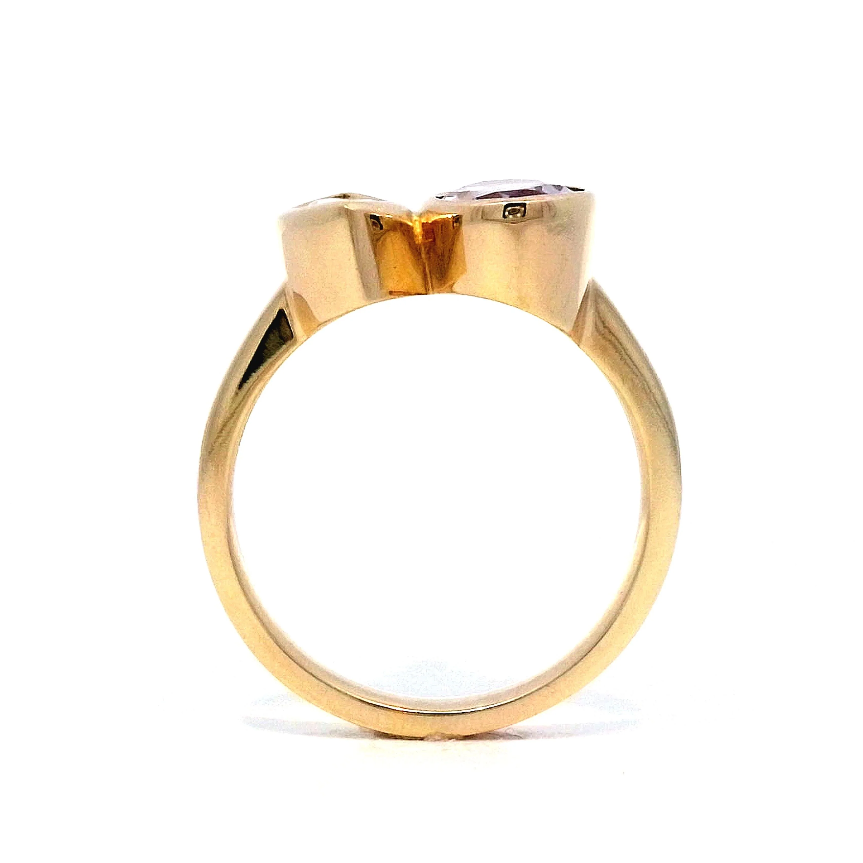 Toi Et Moi Diamond & Spinel Ring in 14k Yellow Gold - Image 4