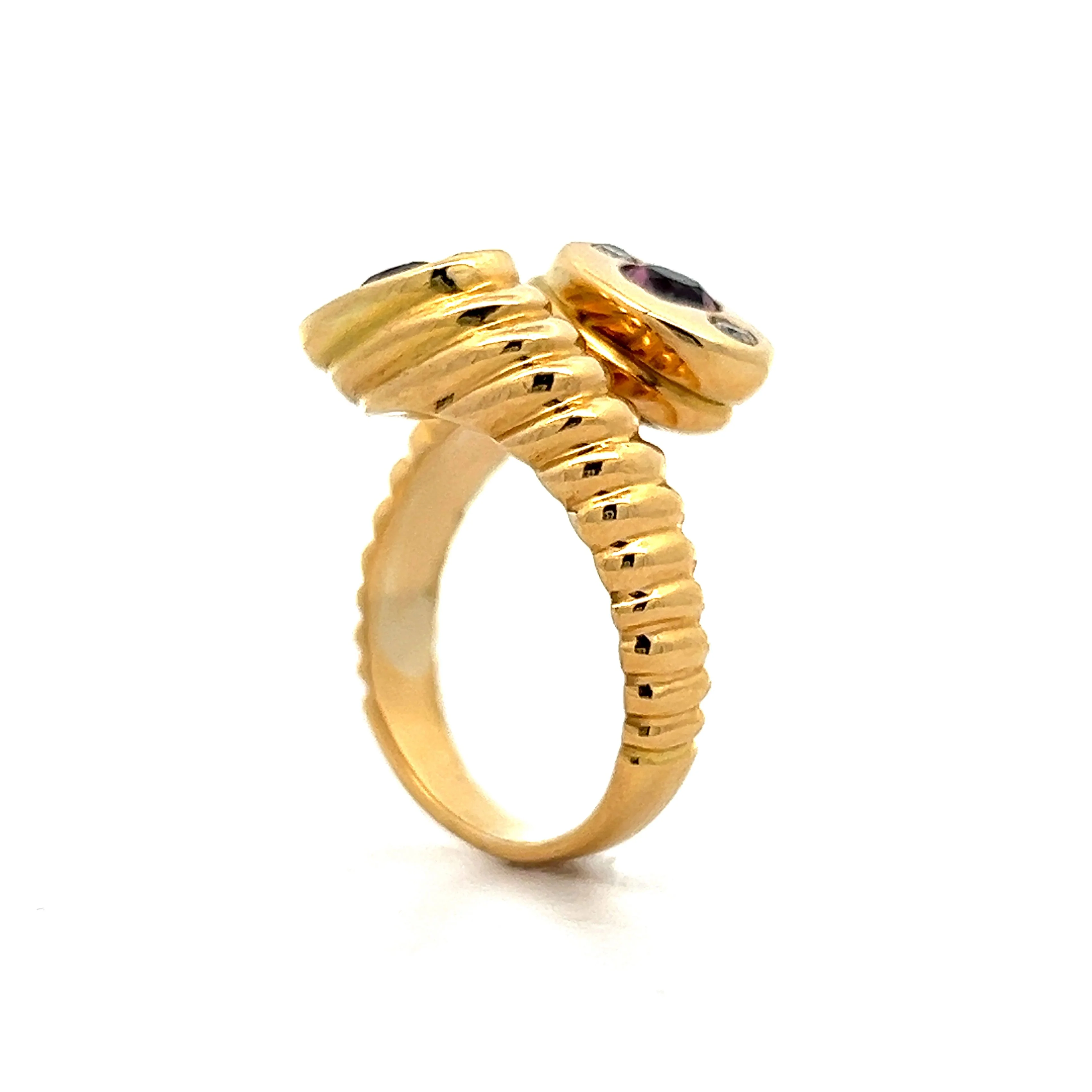 Toi Et Moi Tourmaline & Diamond Ring in 18k Yellow Gold - Image 5