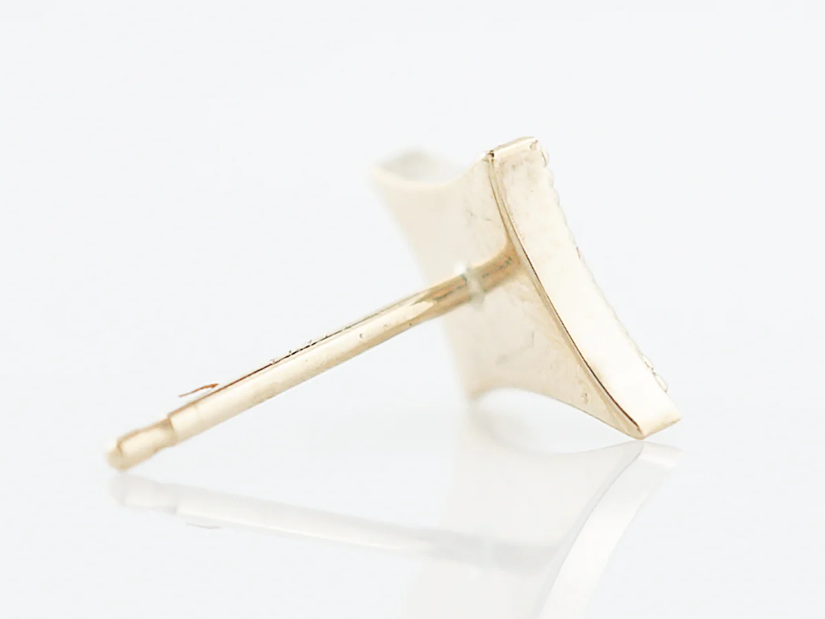Triangle Earrings Modern .12 Round Brilliant Cut Diamonds in 14k Yellow Gold - Image 9