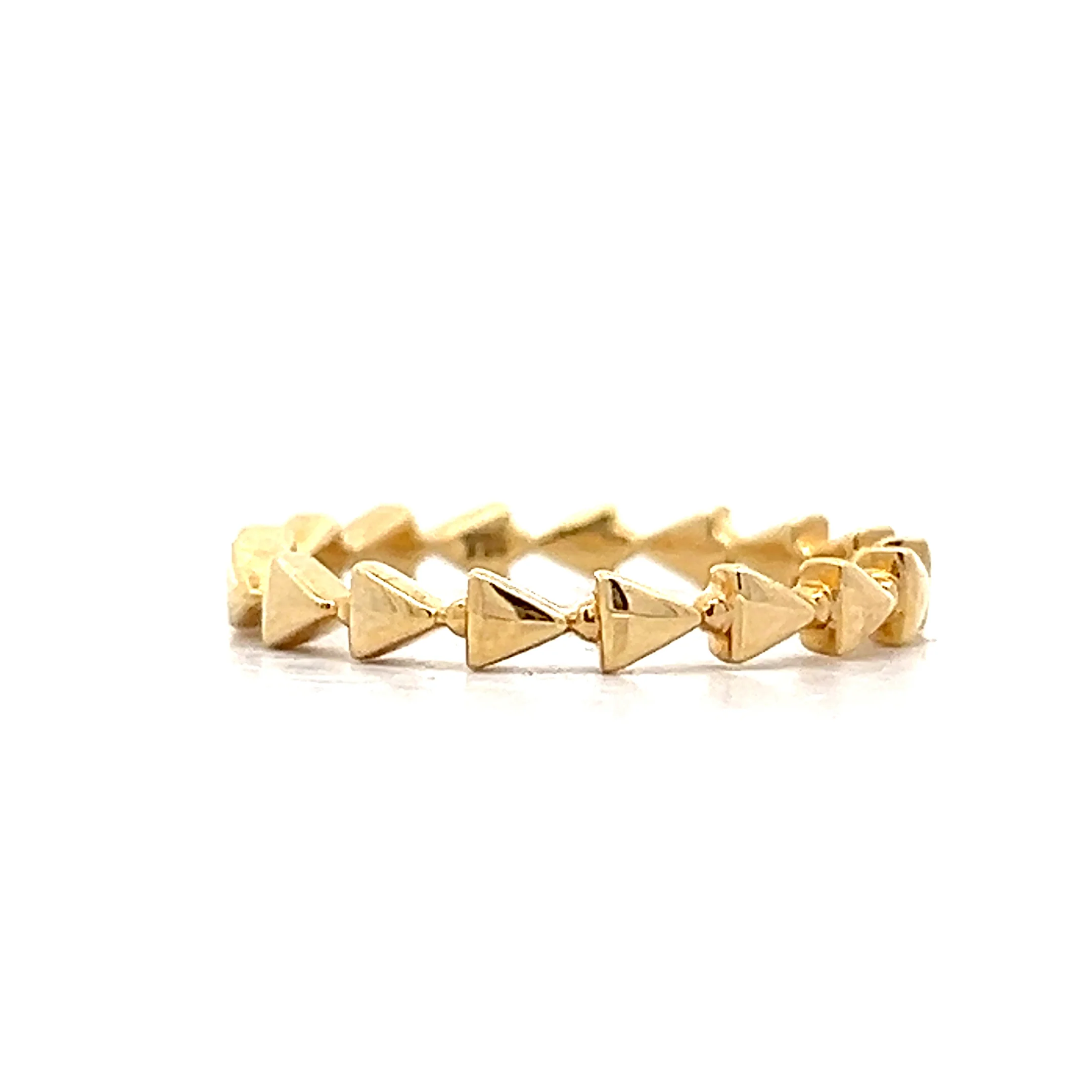 Triangle Station Wedding Band in 18k Yellow Gold - Image 2