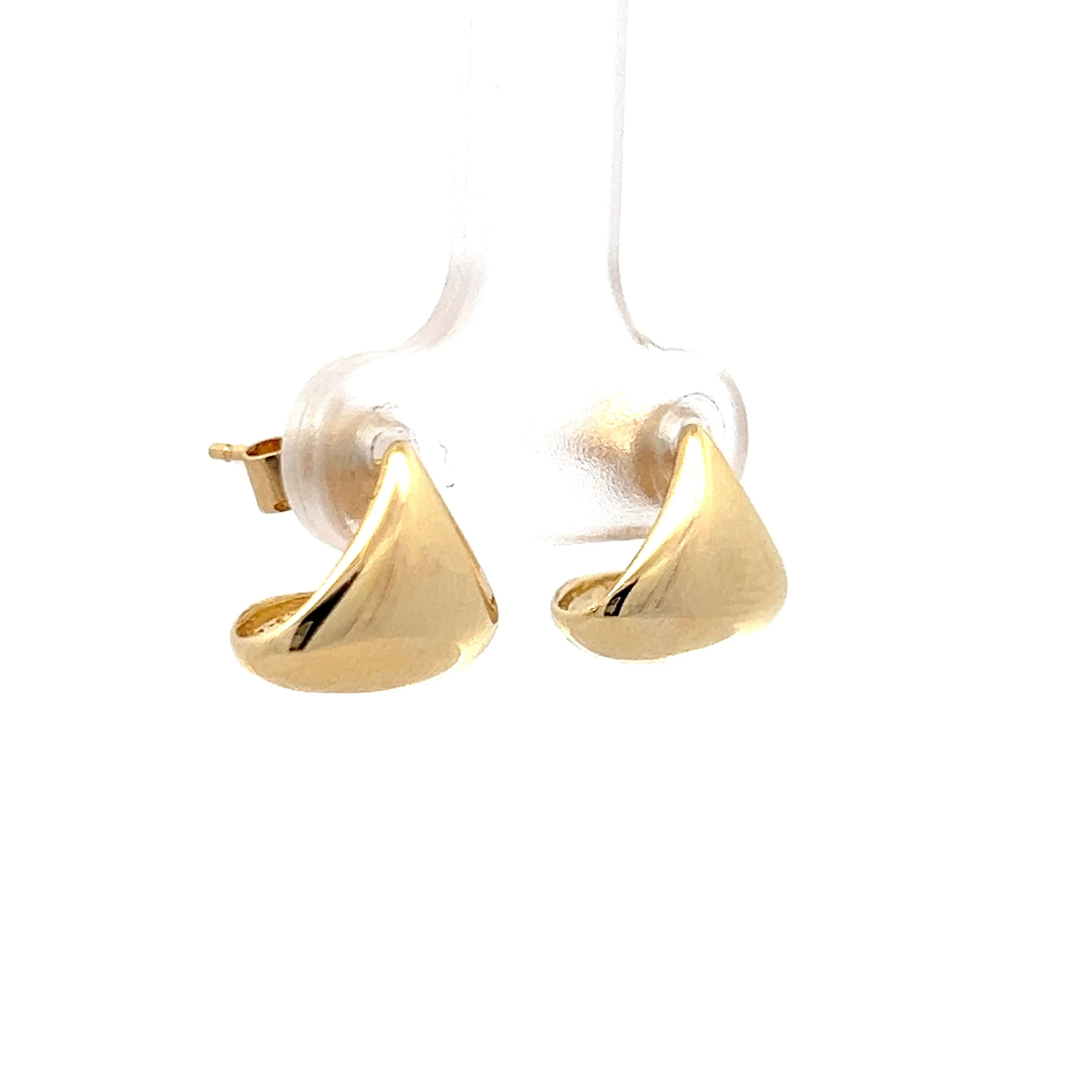 Triangle Stud Earrings in 14k Yellow Gold - Image 2
