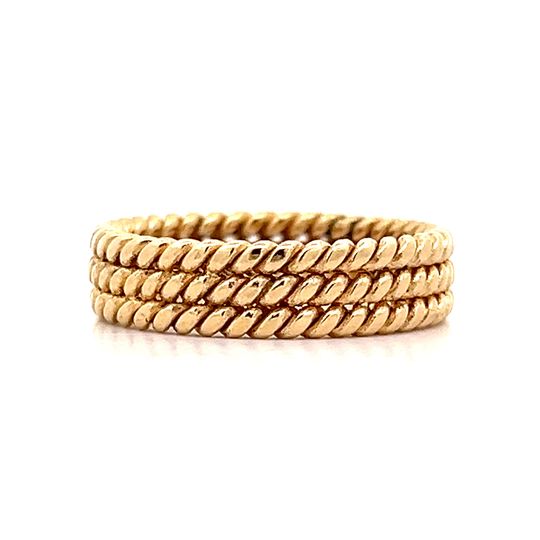 Triple Rope Stacking Ring in 18k Yellow Gold - Image 2