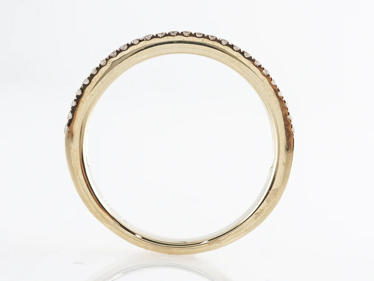 Triple Row Diamond Wedding Band in 14k Yellow Gold - Image 4