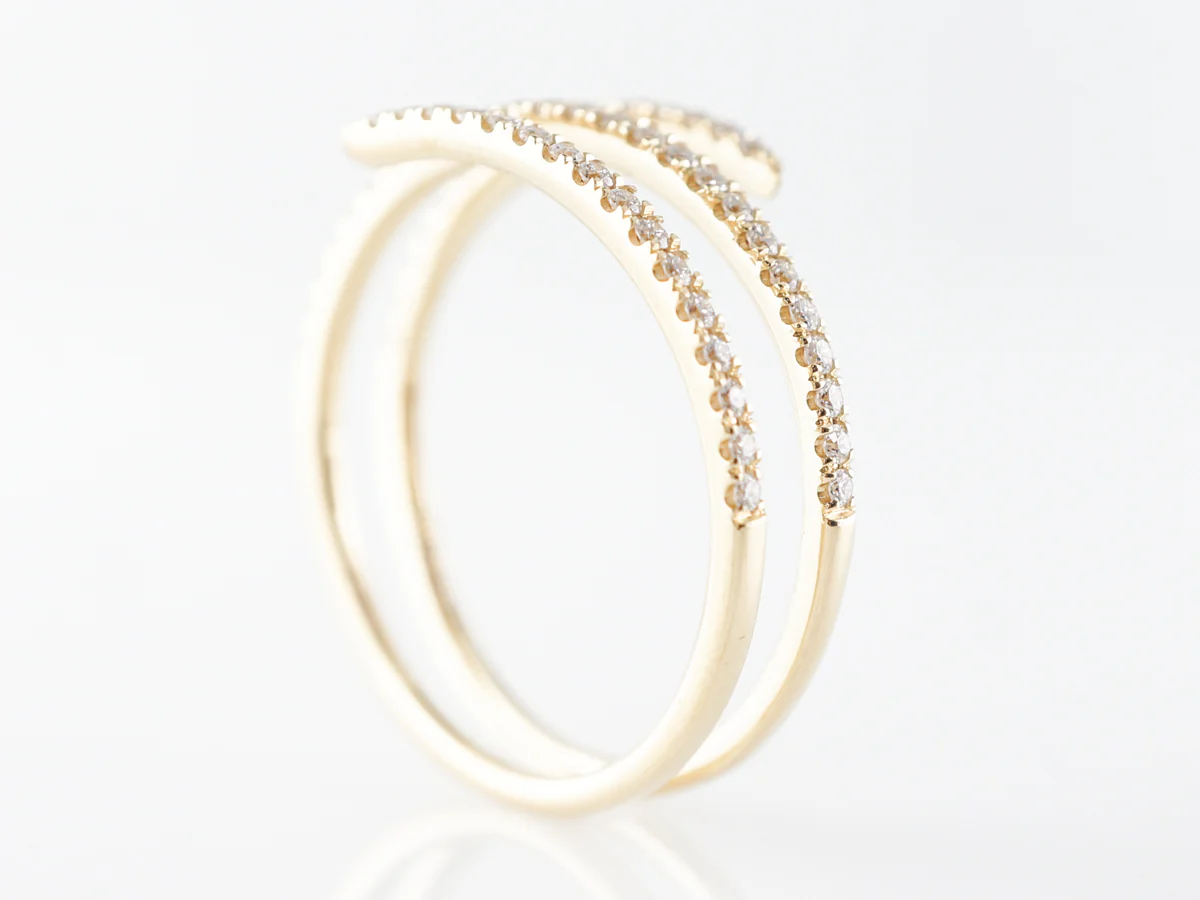 Triple Stacking Ring w/ Diamonds in 18k Yellow Gold - Image 4