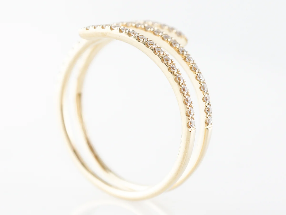 Triple Stacking Ring w/ Diamonds in 18k Yellow Gold - Image 5