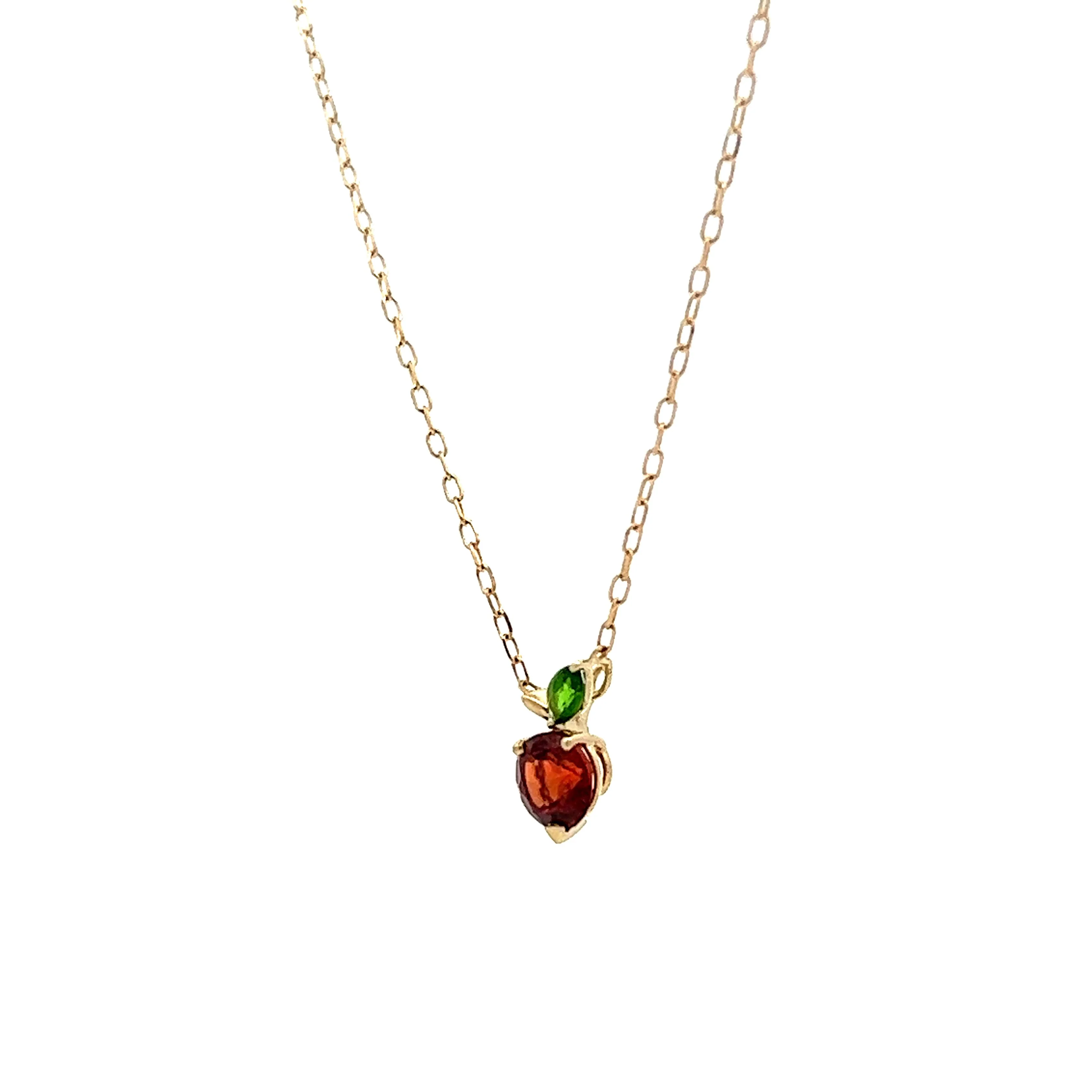 Tsavorite Garnet Pendant Necklace in Yellow Gold - Image 2