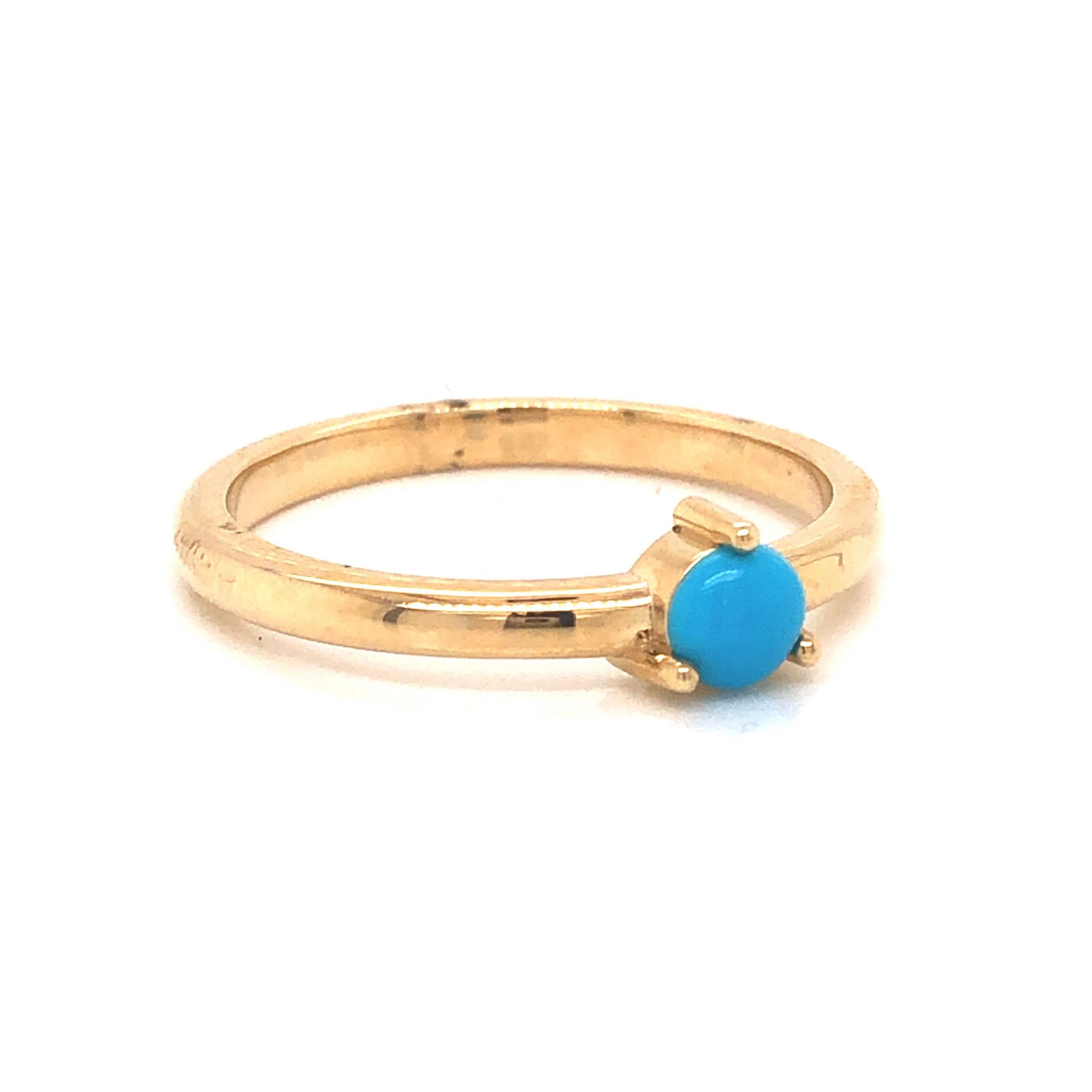 Turquoise Stacking Ring in 14k Yellow Gold - Image 3