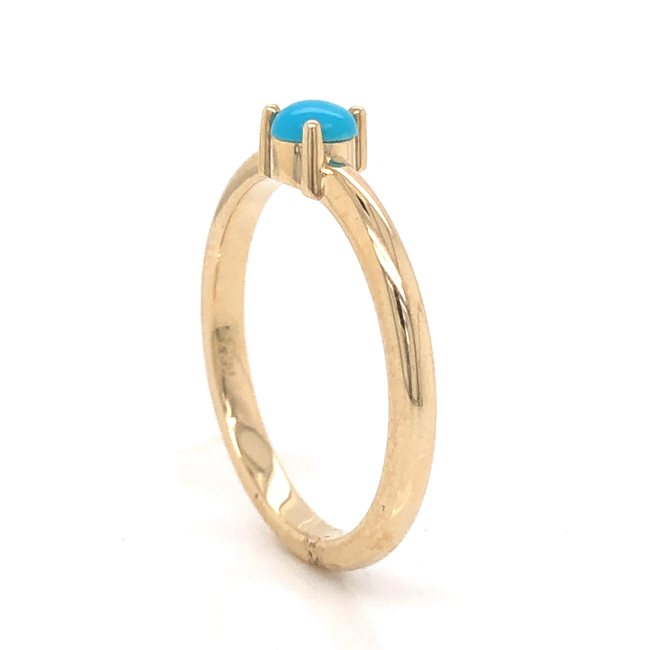 Turquoise Stacking Ring in 14k Yellow Gold - Image 4