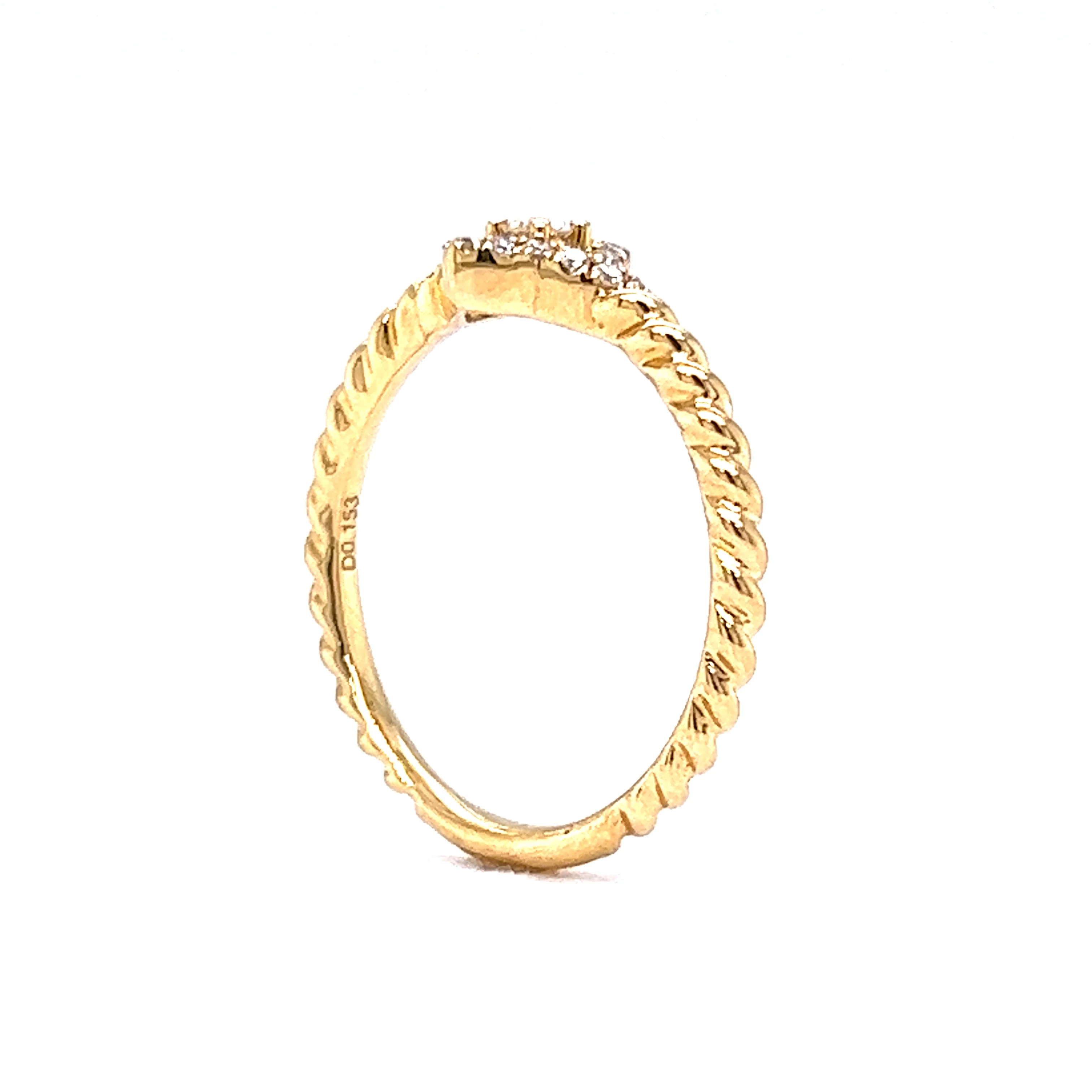 Twisted Band Pave Diamond Stacking Ring in 18k Yellow Gold - Image 5
