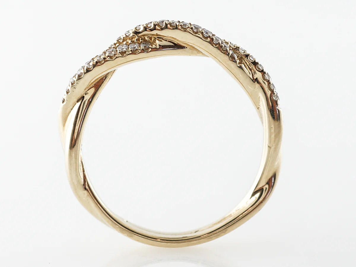 Twisted Diamond Wedding Band 14k Yellow Gold - Image 4