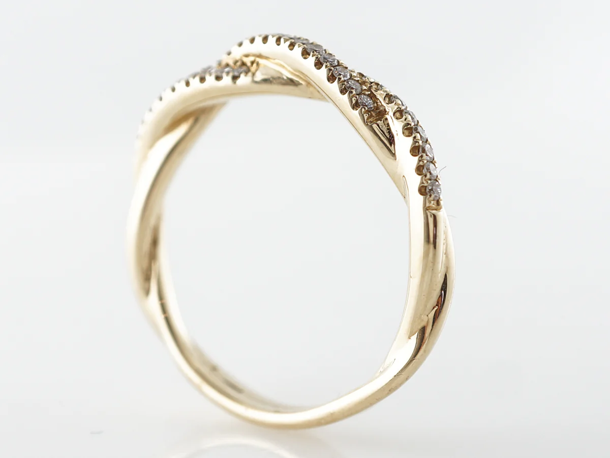 Twisted Diamond Wedding Band 14k Yellow Gold - Image 5