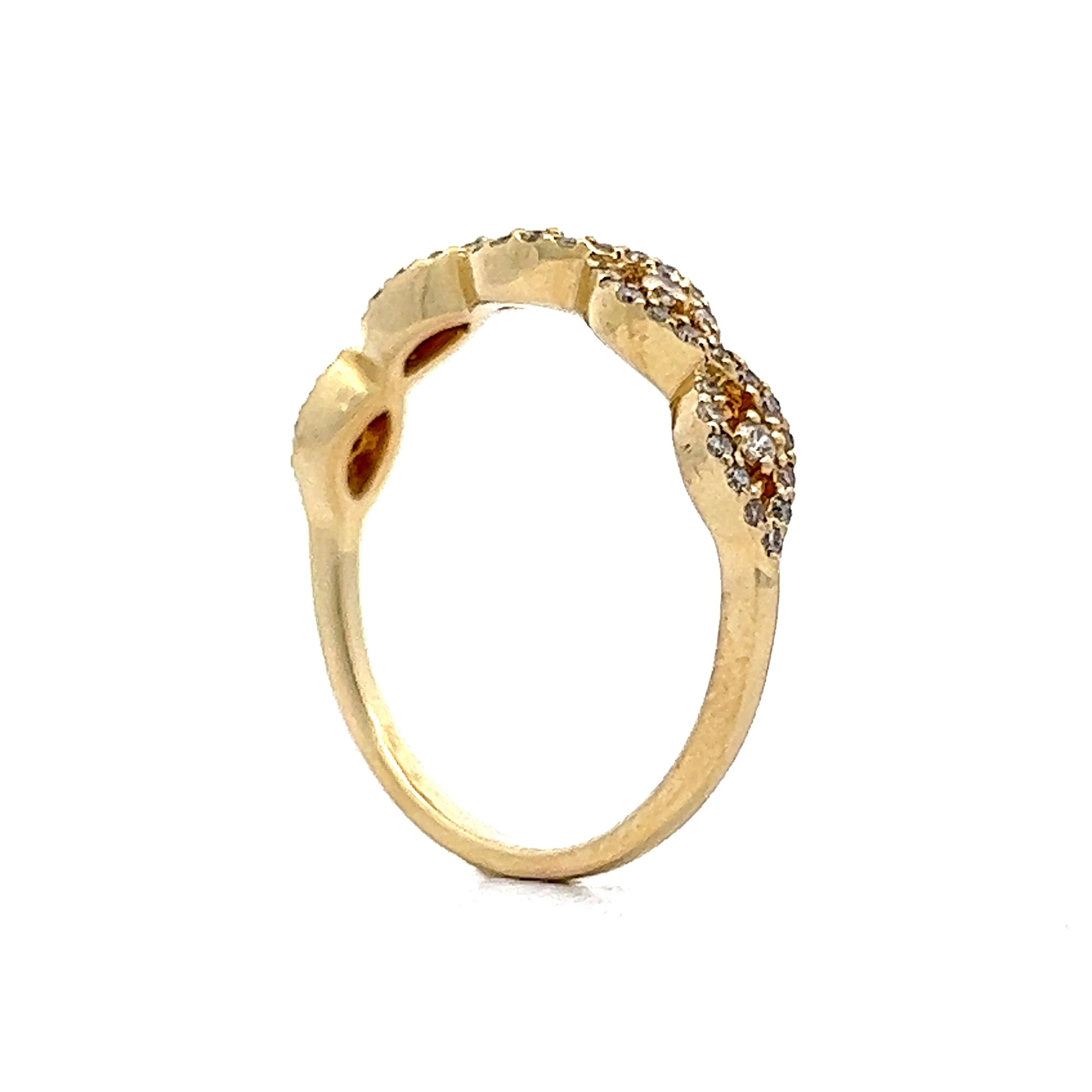 Twisted Diamond Wedding Ring in 14k Yellow Gold - Image 5