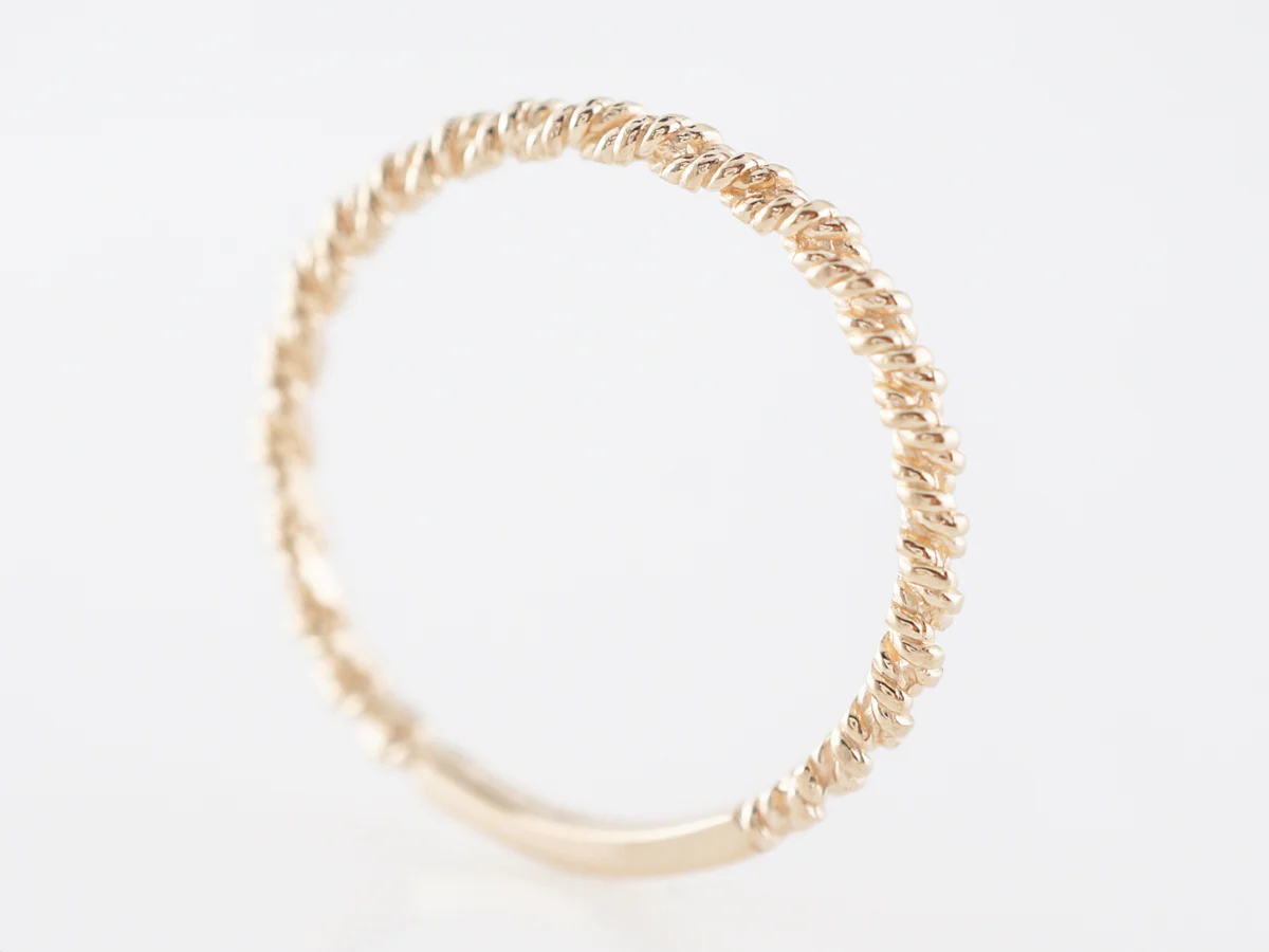 Twisted Modern Wedding Band in 14k Yellow Gold - Image 5