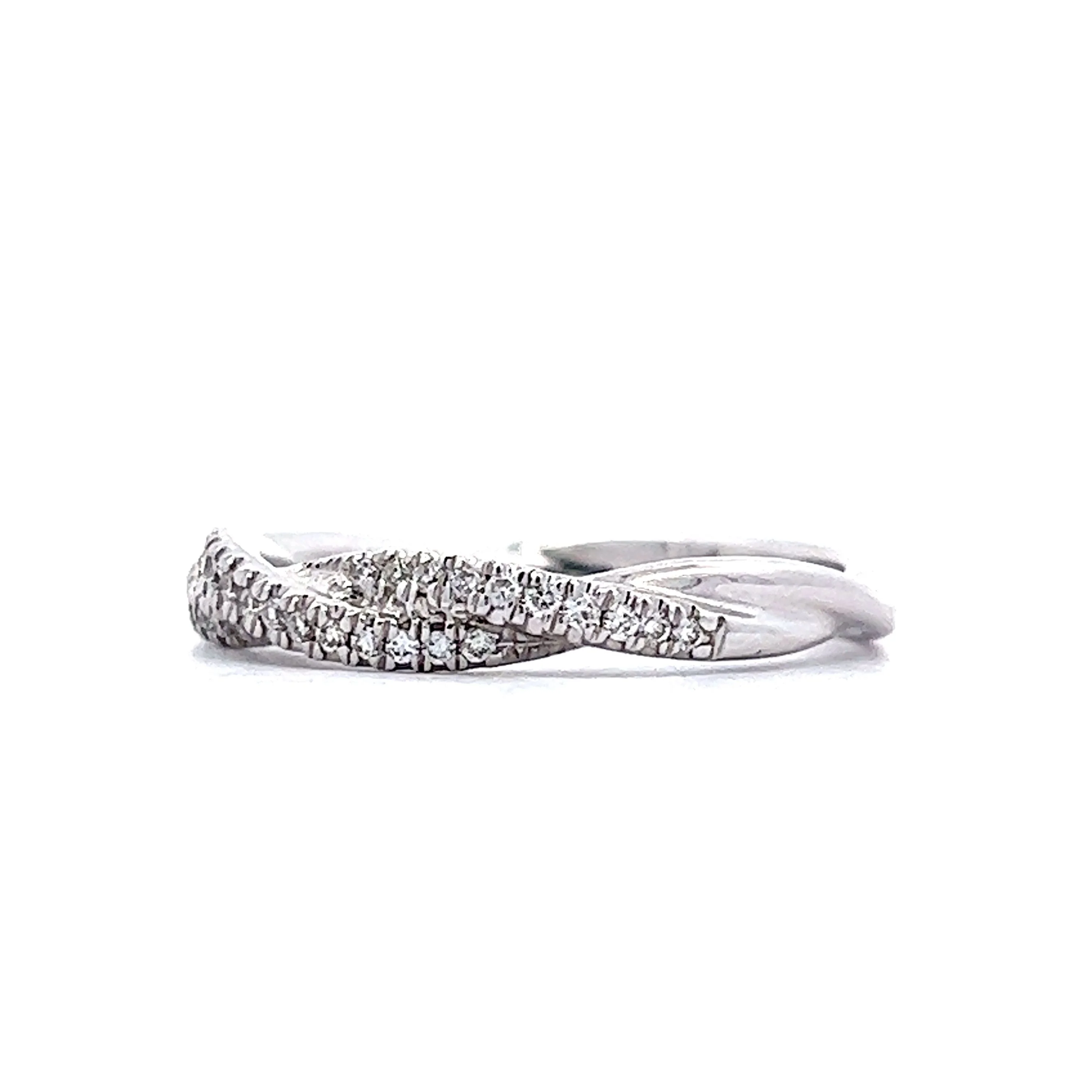 Twisted Pave Diamond Band in 18k White Gold - Image 2