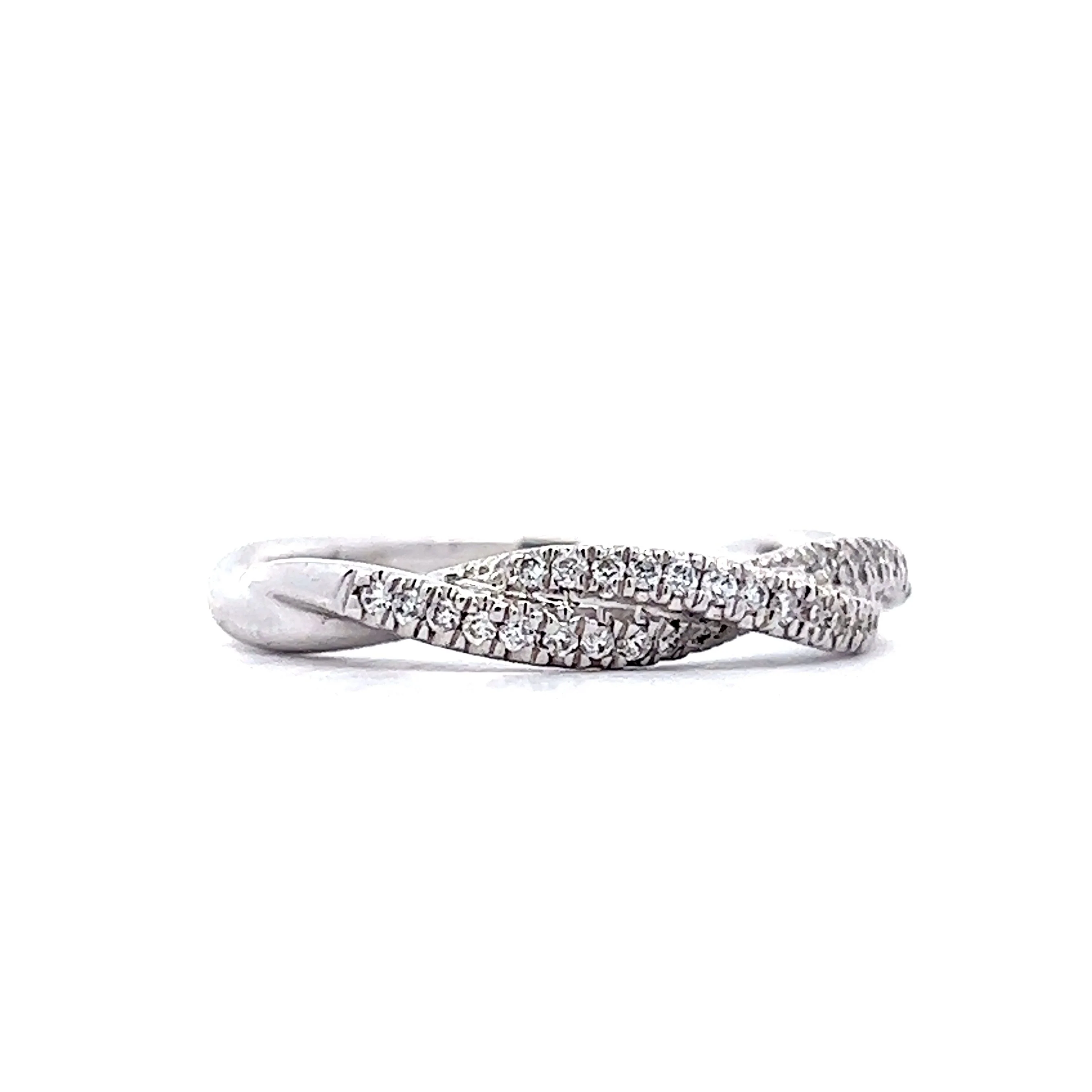 Twisted Pave Diamond Band in 18k White Gold - Image 3