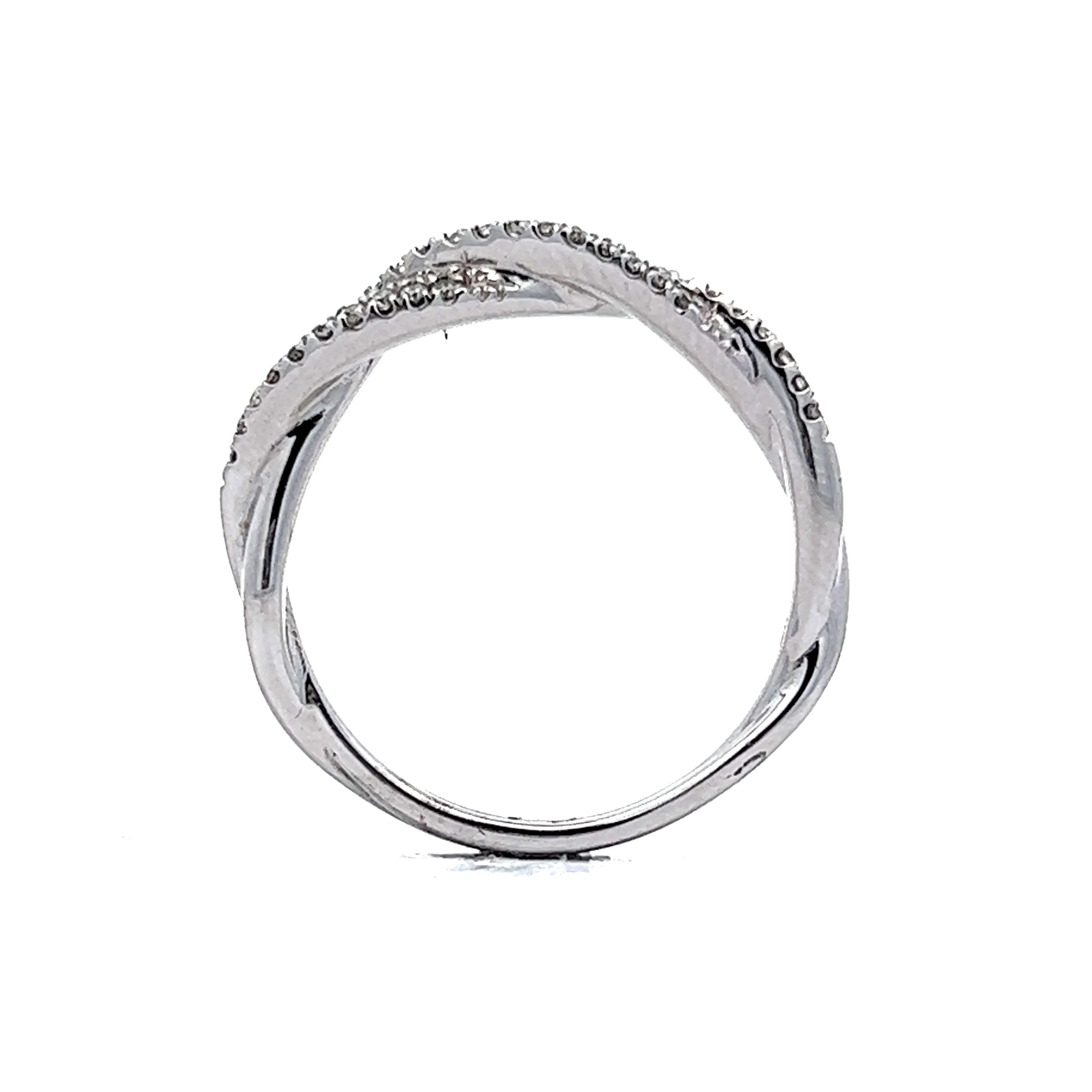 Twisted Pave Diamond Band in 18k White Gold - Image 4
