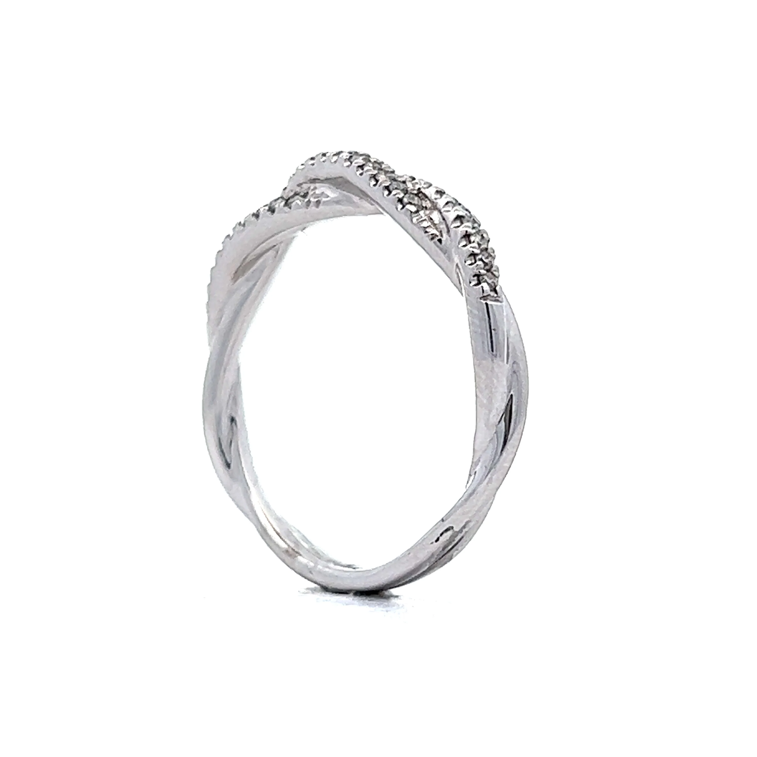Twisted Pave Diamond Band in 18k White Gold - Image 5