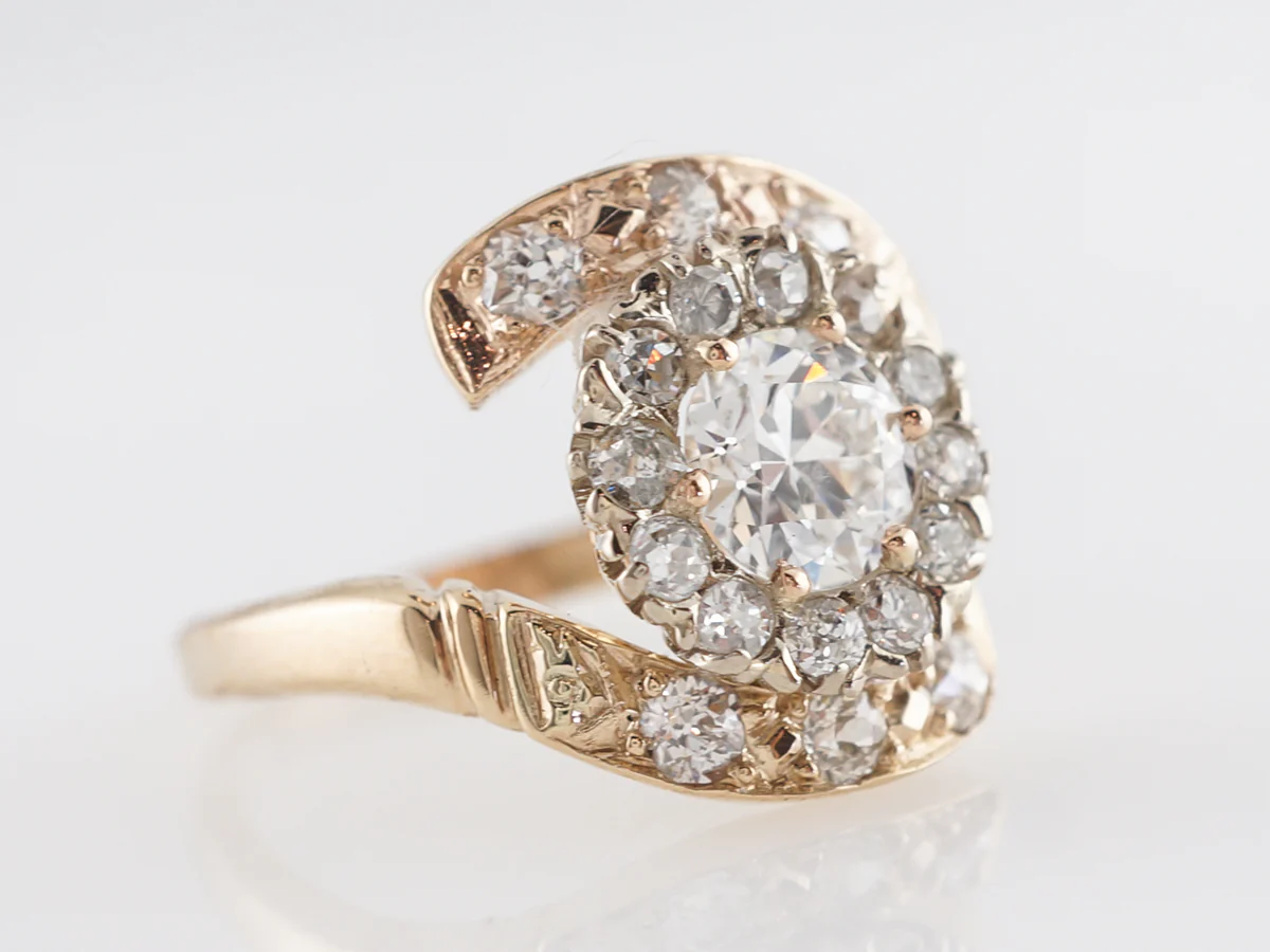 Twisting Diamond Engagement Ring in Yellow Gold - Image 3