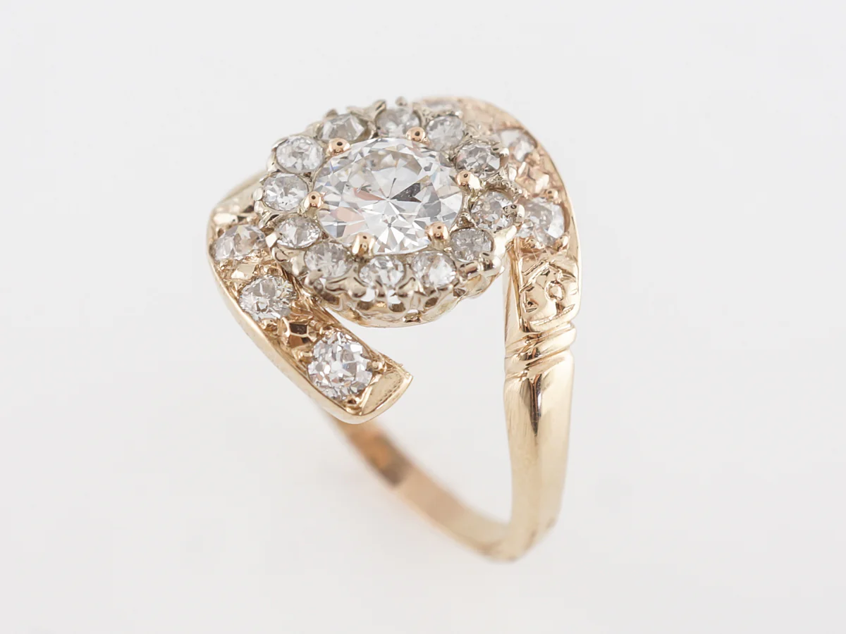 Twisting Diamond Engagement Ring in Yellow Gold - Image 4