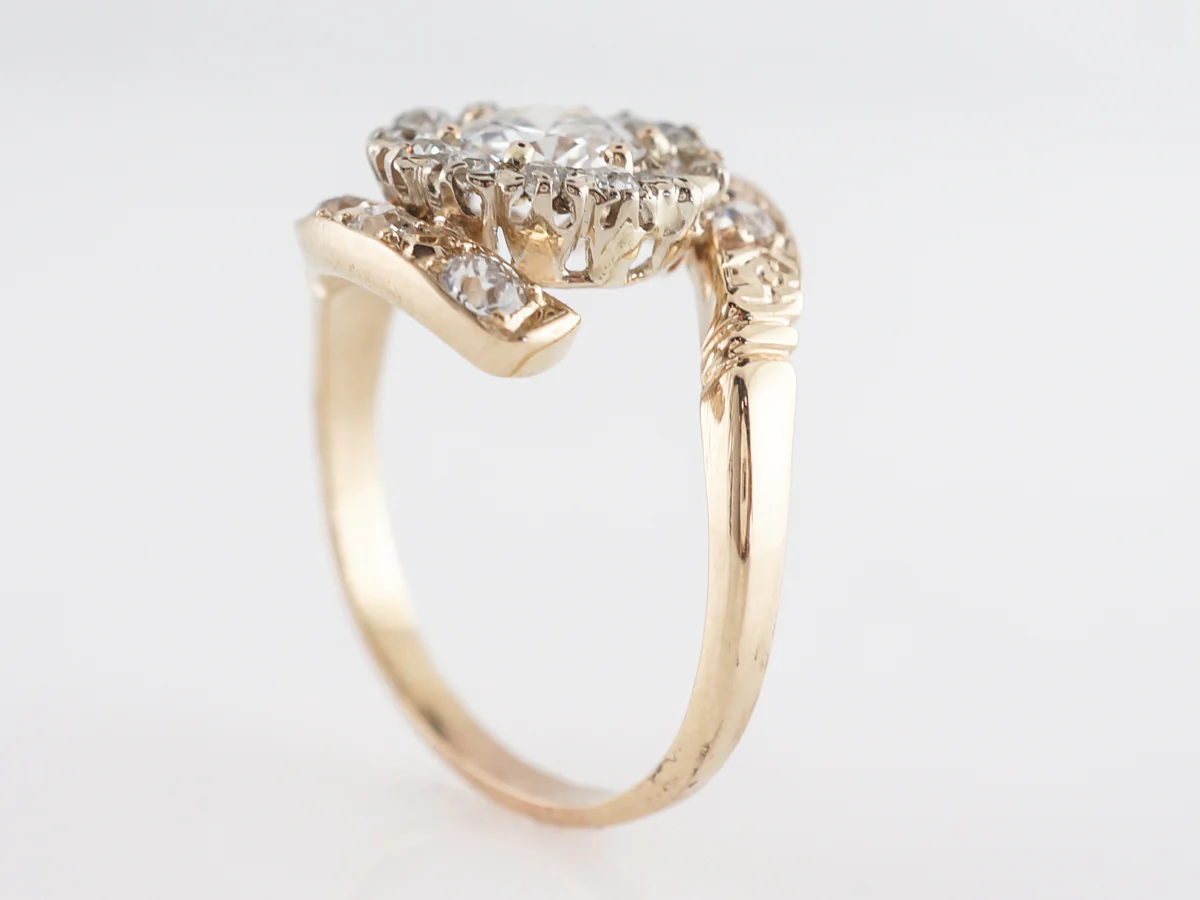 Twisting Diamond Engagement Ring in Yellow Gold - Image 5