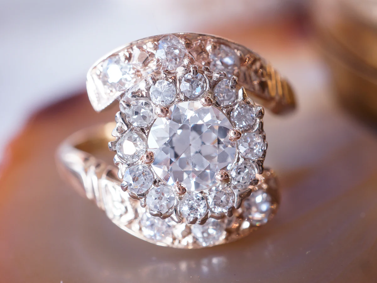 Twisting Diamond Engagement Ring in Yellow Gold - Image 6