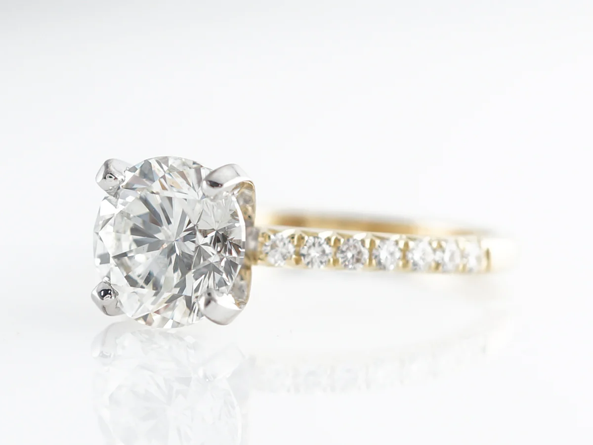Two-Tone 2 Carat Diamond Engagement Ring in 18k - Image 2
