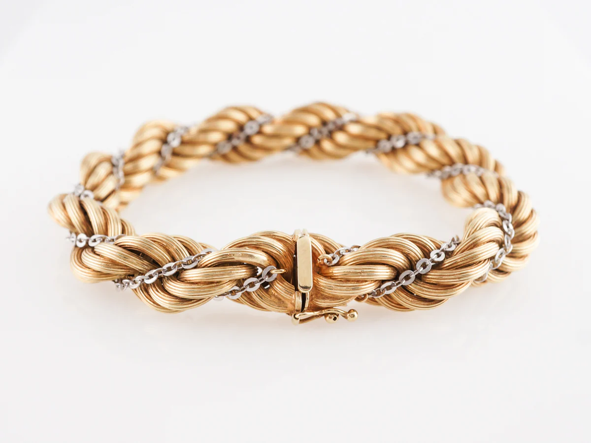 Two-Tone Braided Link Bracelet in 14k - Image 2