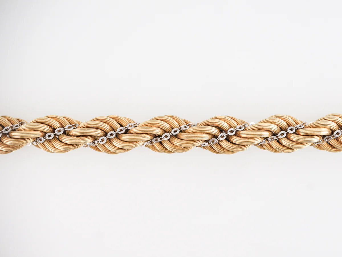 Two-Tone Braided Link Bracelet in 14k - Image 3