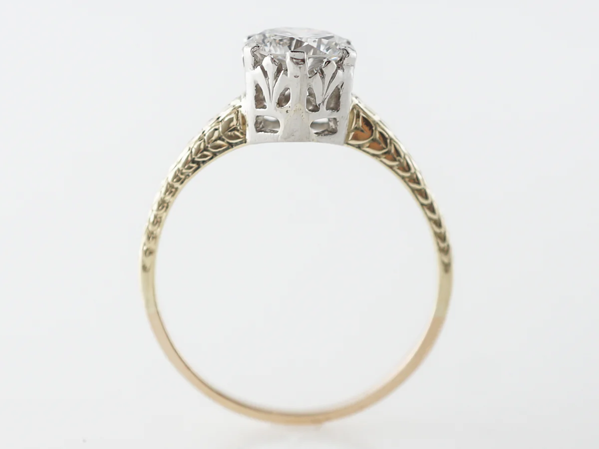 Two Tone Diamond Solitaire Engagement Ring in 14k - Image 4
